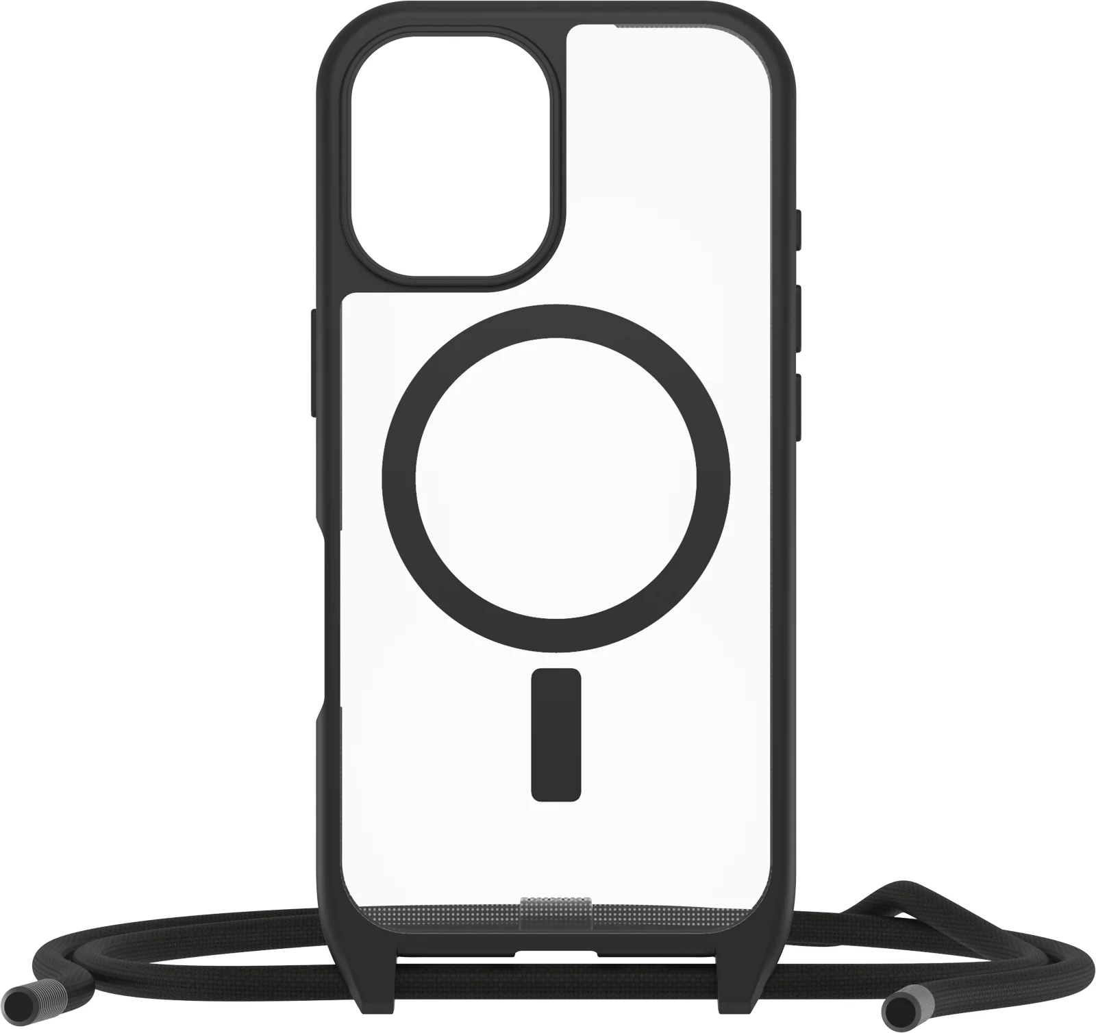 Funda para iPhone 16 React Series Necklace MagSafe de OtterBox - Black Crystal (Negro/Transparente)