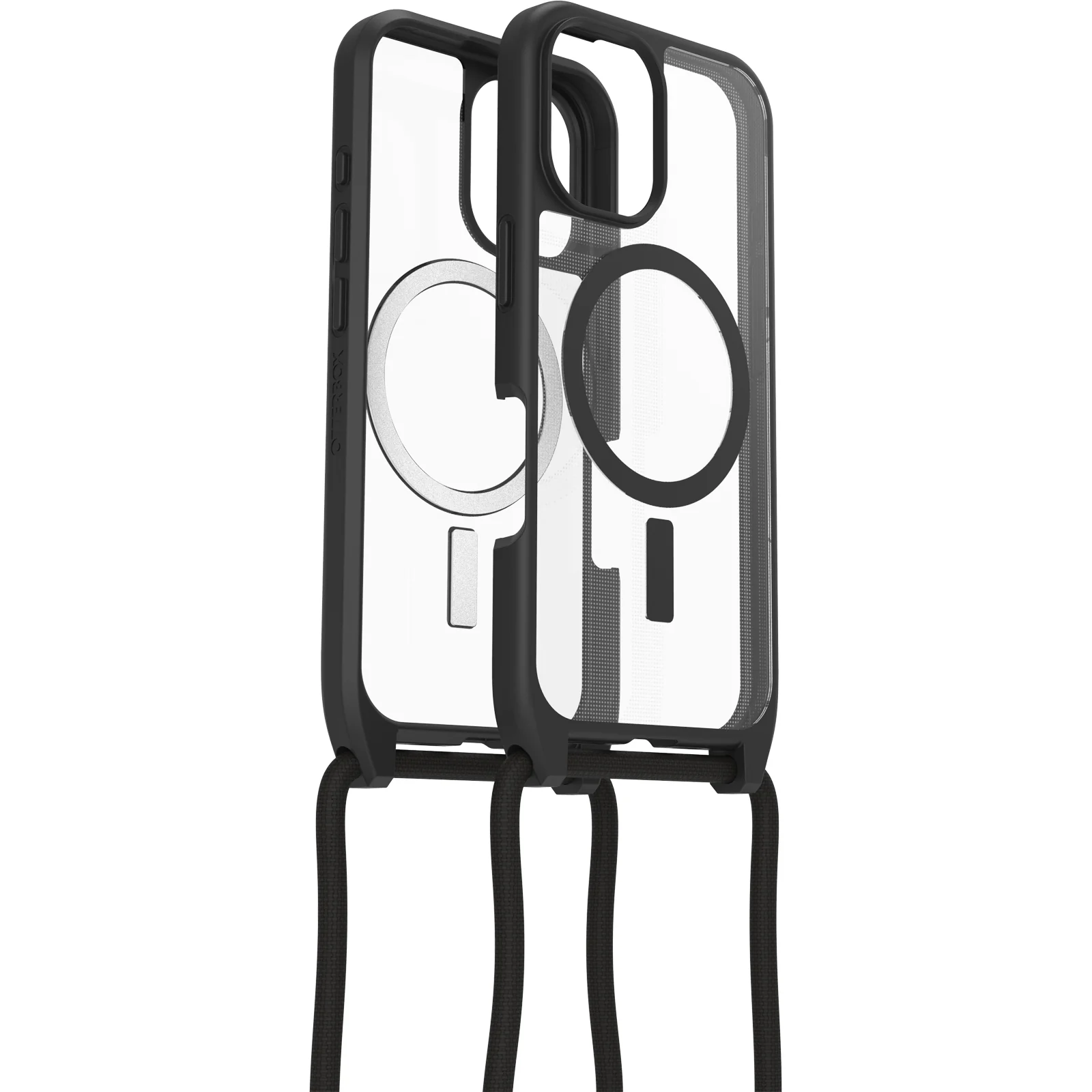 Funda para iPhone 16 React Series Necklace MagSafe de OtterBox - Black Crystal (Negro/Transparente) - Image 6