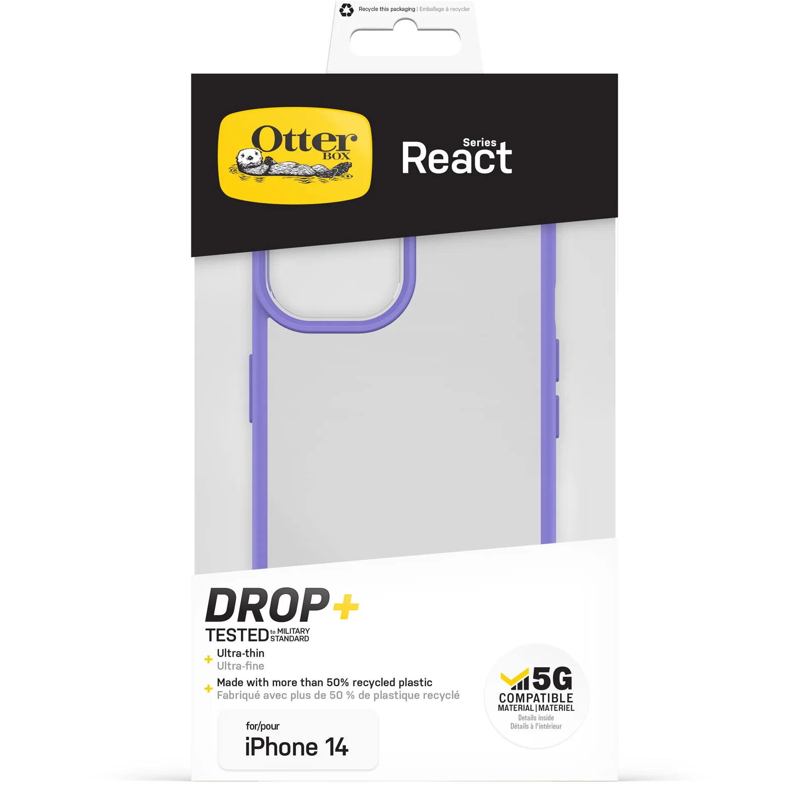 Funda para iPhone 14 React Series de OtterBox - Purplexing (Lila) - Image 5