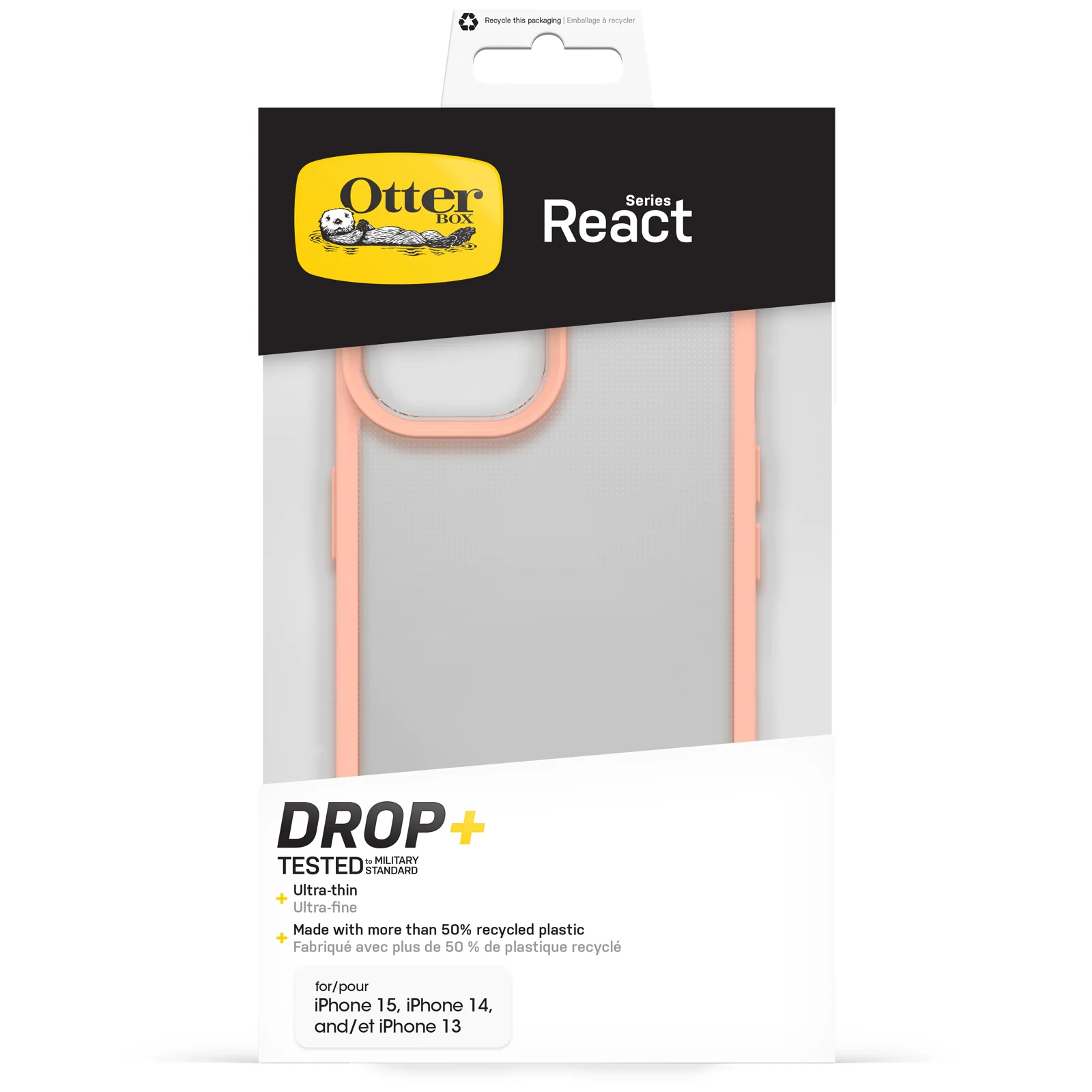 Funda para iPhone 15 React Series de OtterBox - Peach Perfect (Melocotón) - Image 5