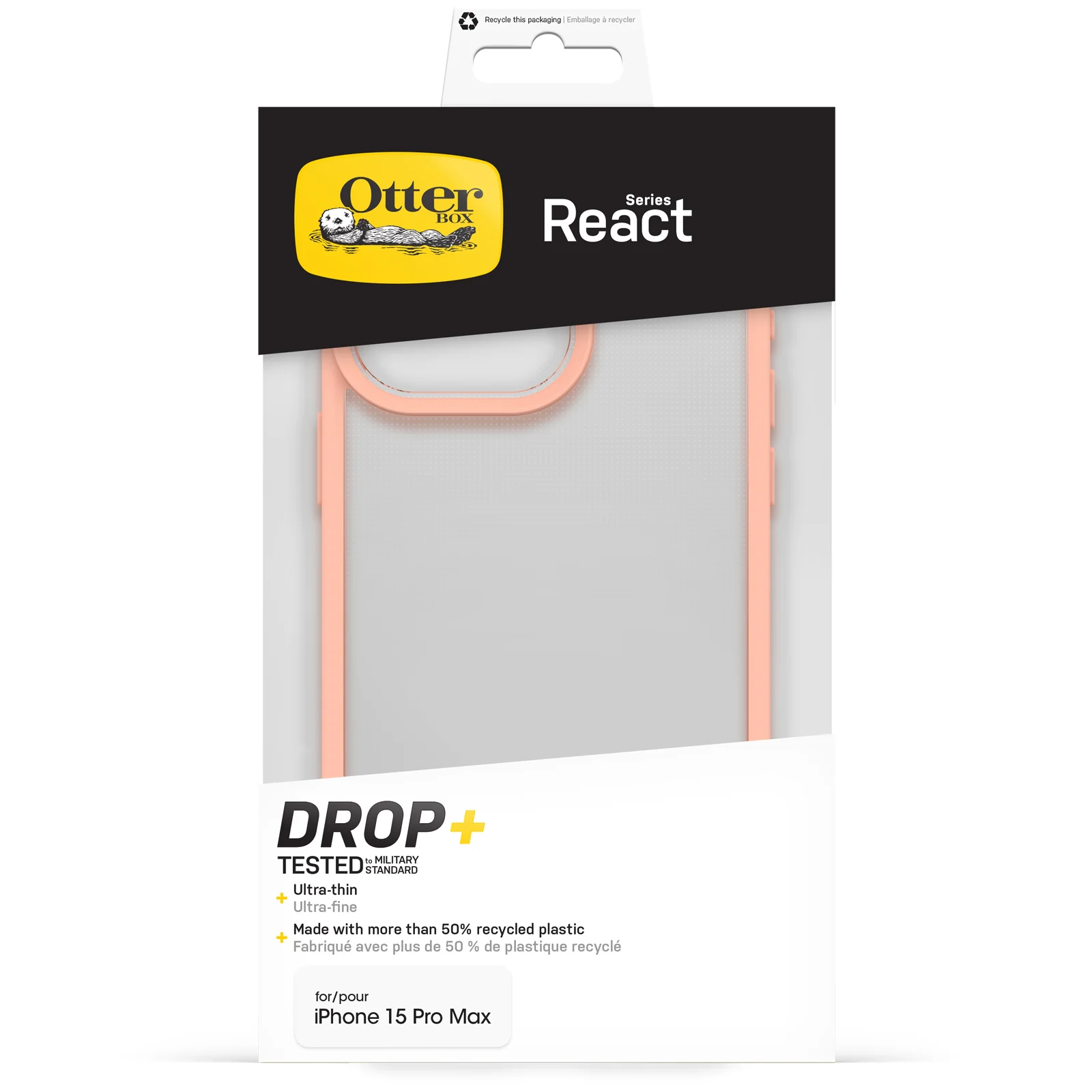 Funda para iPhone 15 Pro Max React Series de OtterBox - Peach Perfect (Melocotón) - Image 5