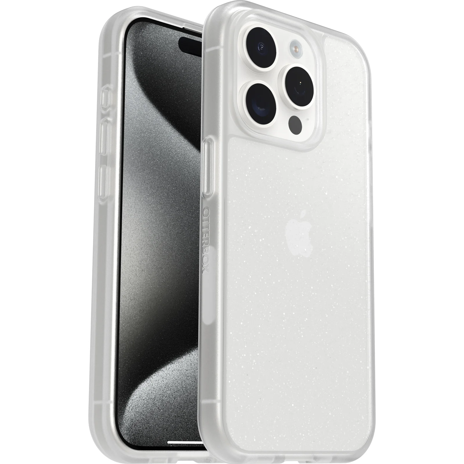 Funda para iPhone 15 Pro React Clear Series de OtterBox - Stardust (Purpurina Transparente) - Image 4