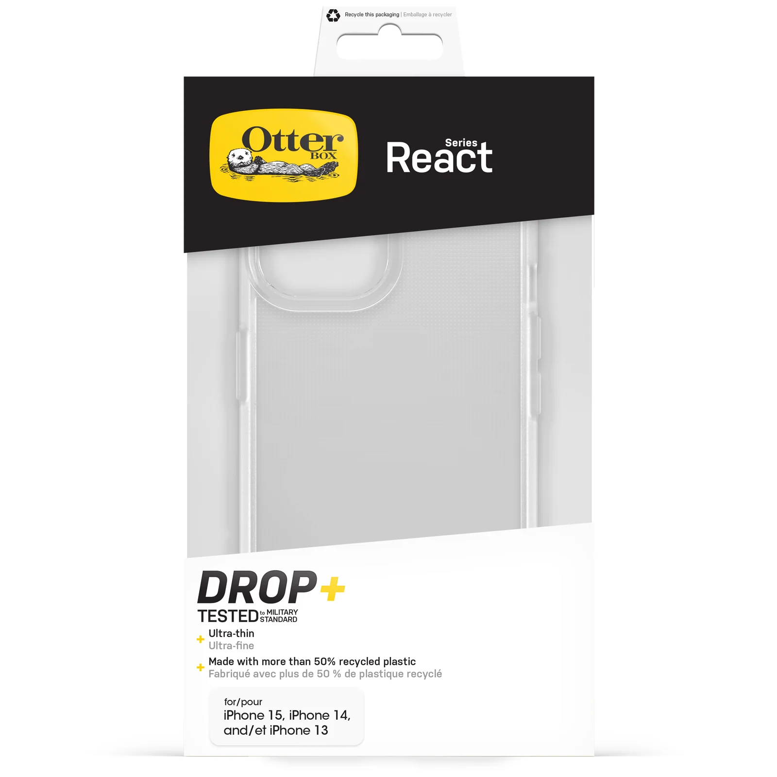 Funda para iPhone 15 React Clear Series de OtterBox - Clear (Transparente) - Image 5