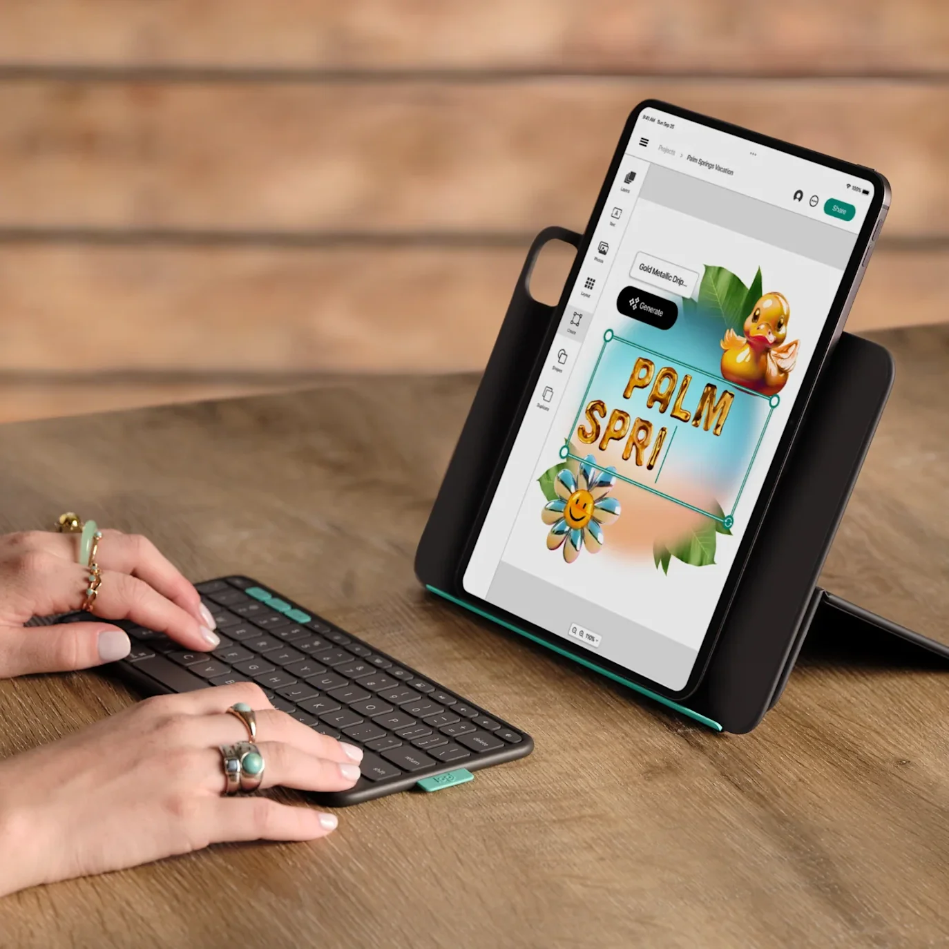 Funda con teclado para iPad Pro 11 pulgadas (M4), iPad Air 11 pulgadas (M2/M3) y iPad Air (5.ª generación) Flip Folio de Logitech - Grafito - Image 4