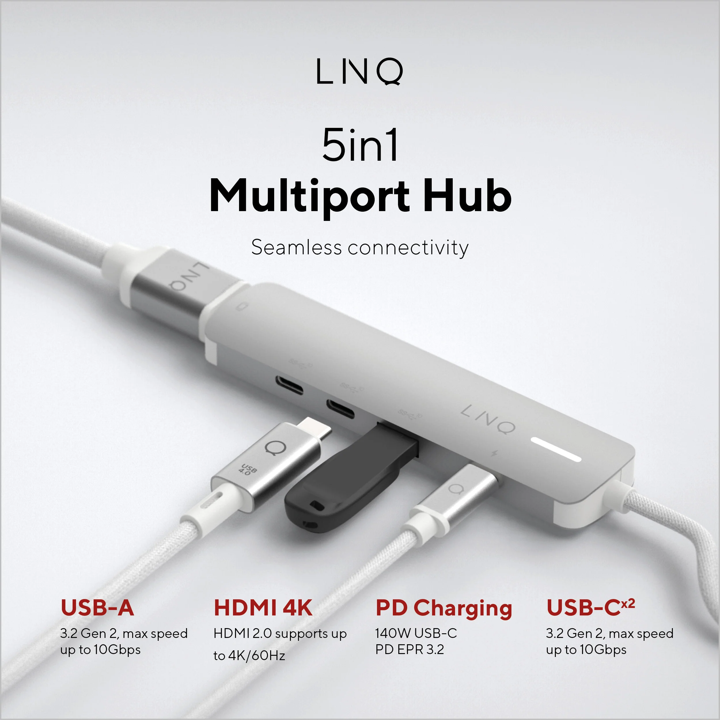 Hub 5 en 1 Pro USB-C de LINQ - Image 6