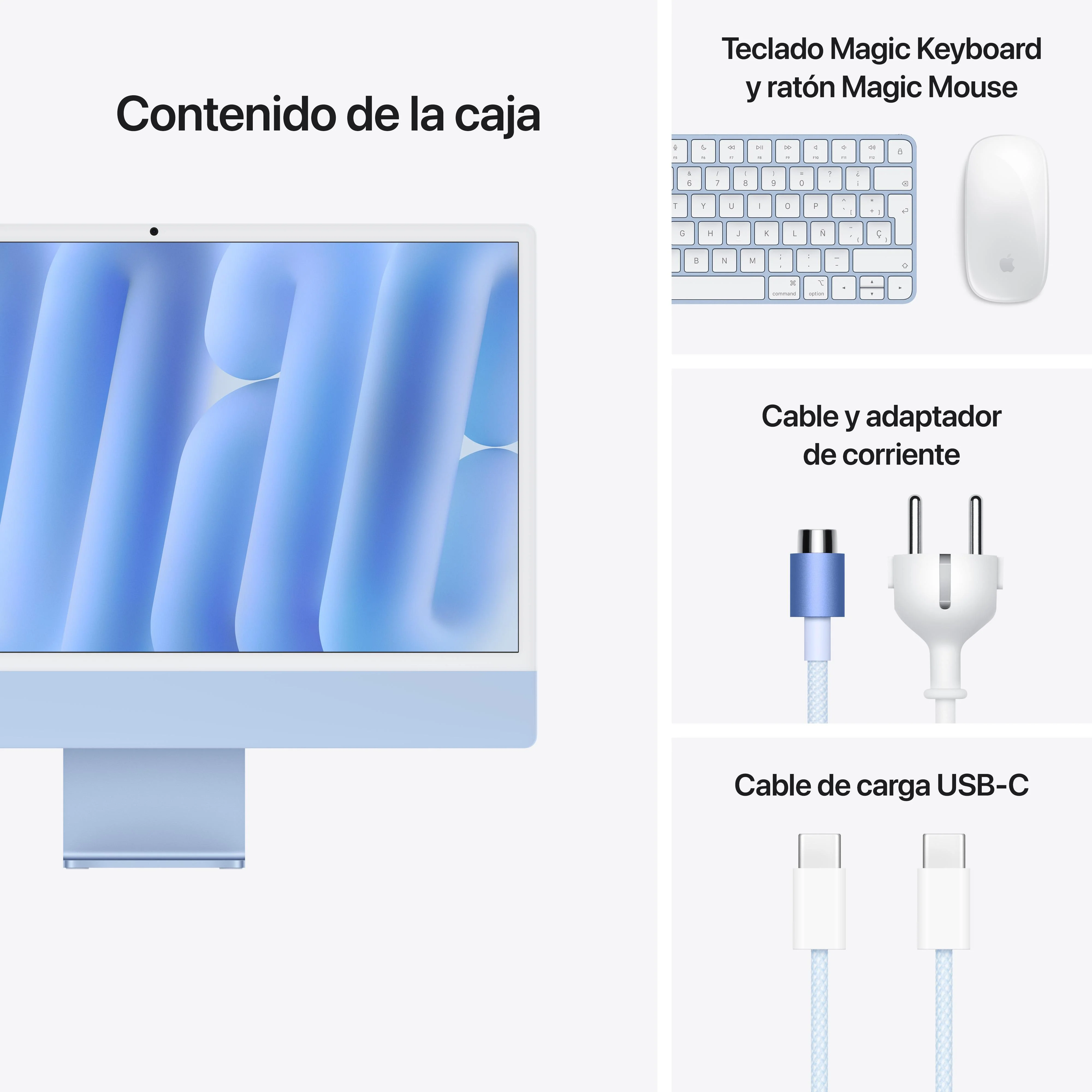 iMac con pantalla Retina 4,5K de 24 pulgadas: Chip M4 de Apple con CPU de 8 nĂșcleos y GPU de 8 nĂșcleos, 256 GB SSD - Azul - Image 9