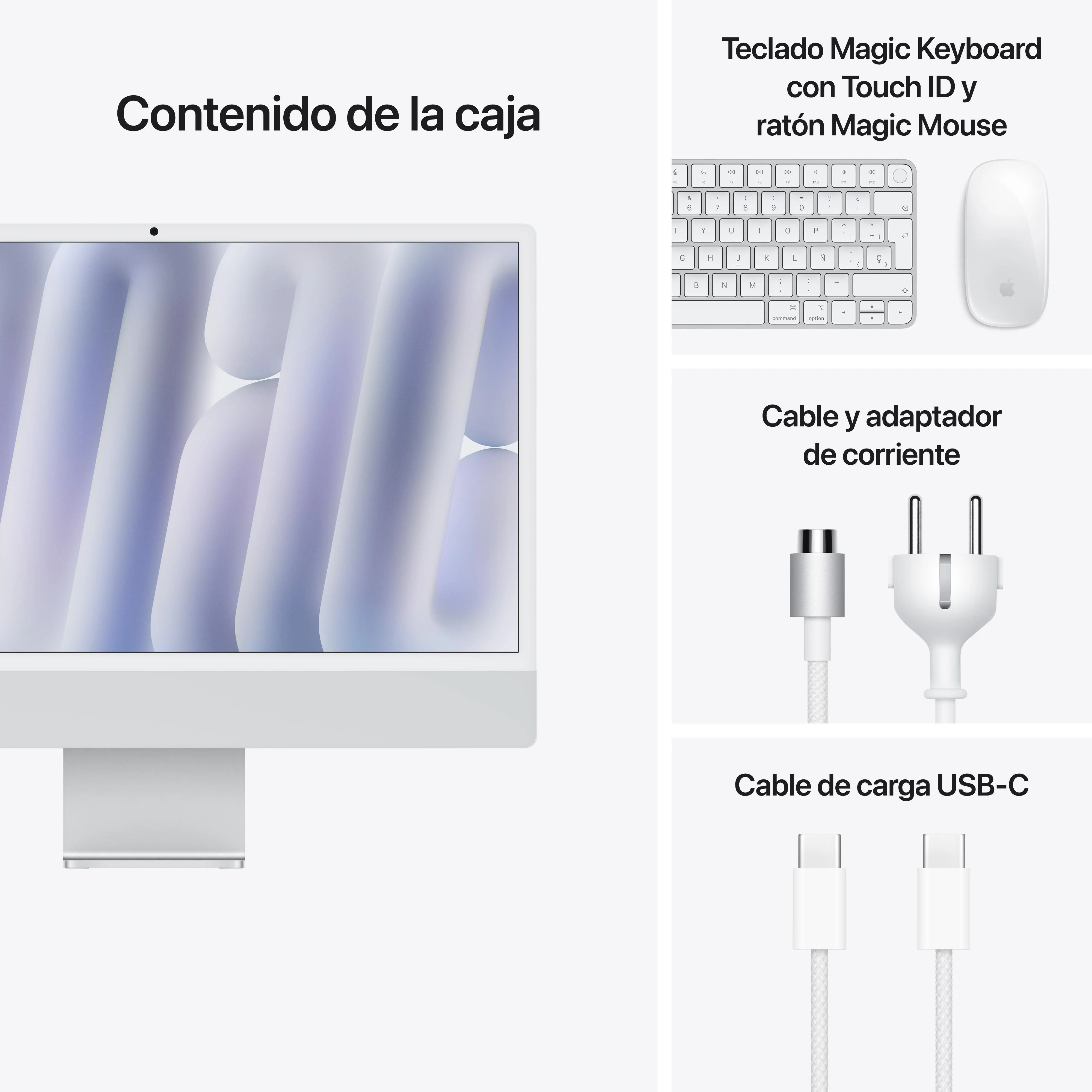 iMac con pantalla Retina 4,5K de 24 pulgadas: Chip M4 de Apple con CPU de 10 nĂșcleos y GPU de 10 nĂșcleos, 512 GB SSD - Plata - Image 9