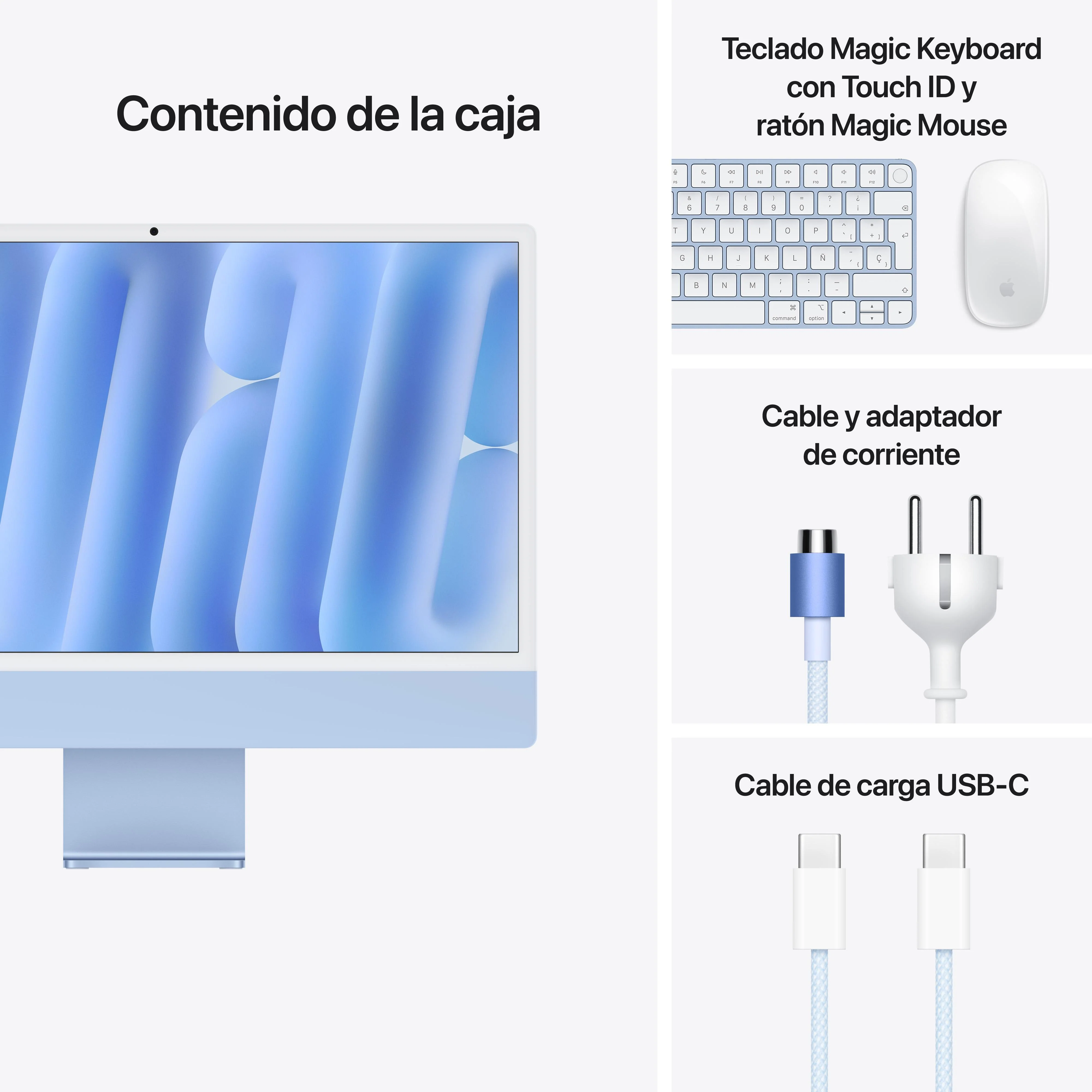 iMac con pantalla Retina 4,5K de 24 pulgadas: Chip M4 de Apple con CPU de 10 nĂșcleos y GPU de 10 nĂșcleos, 512 GB SSD - Azul - Image 9