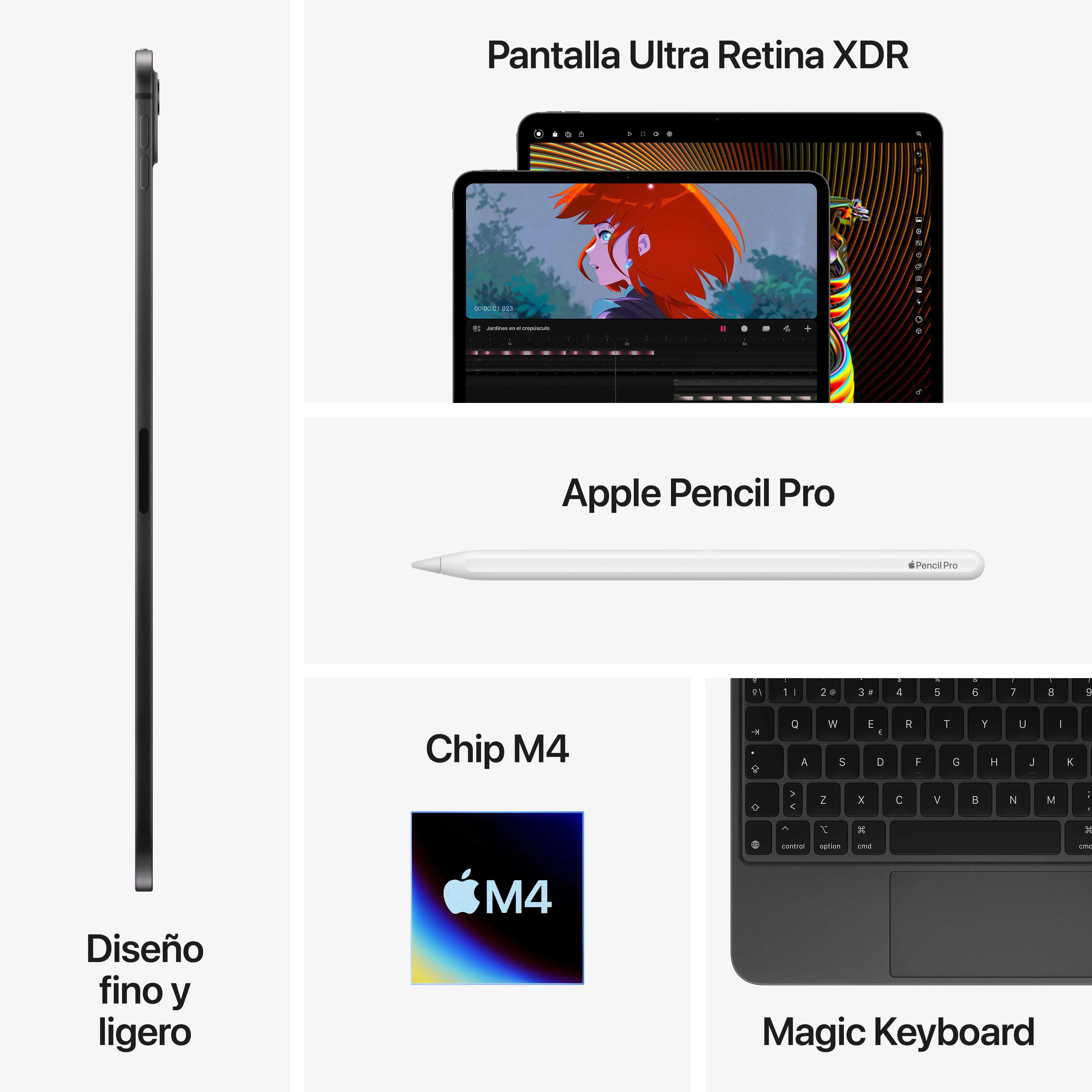 iPad Pro de 11 pulgadas Wi-Fi + Cellular 2 TB Vidrio estándar - Plata (M4) - Image 9