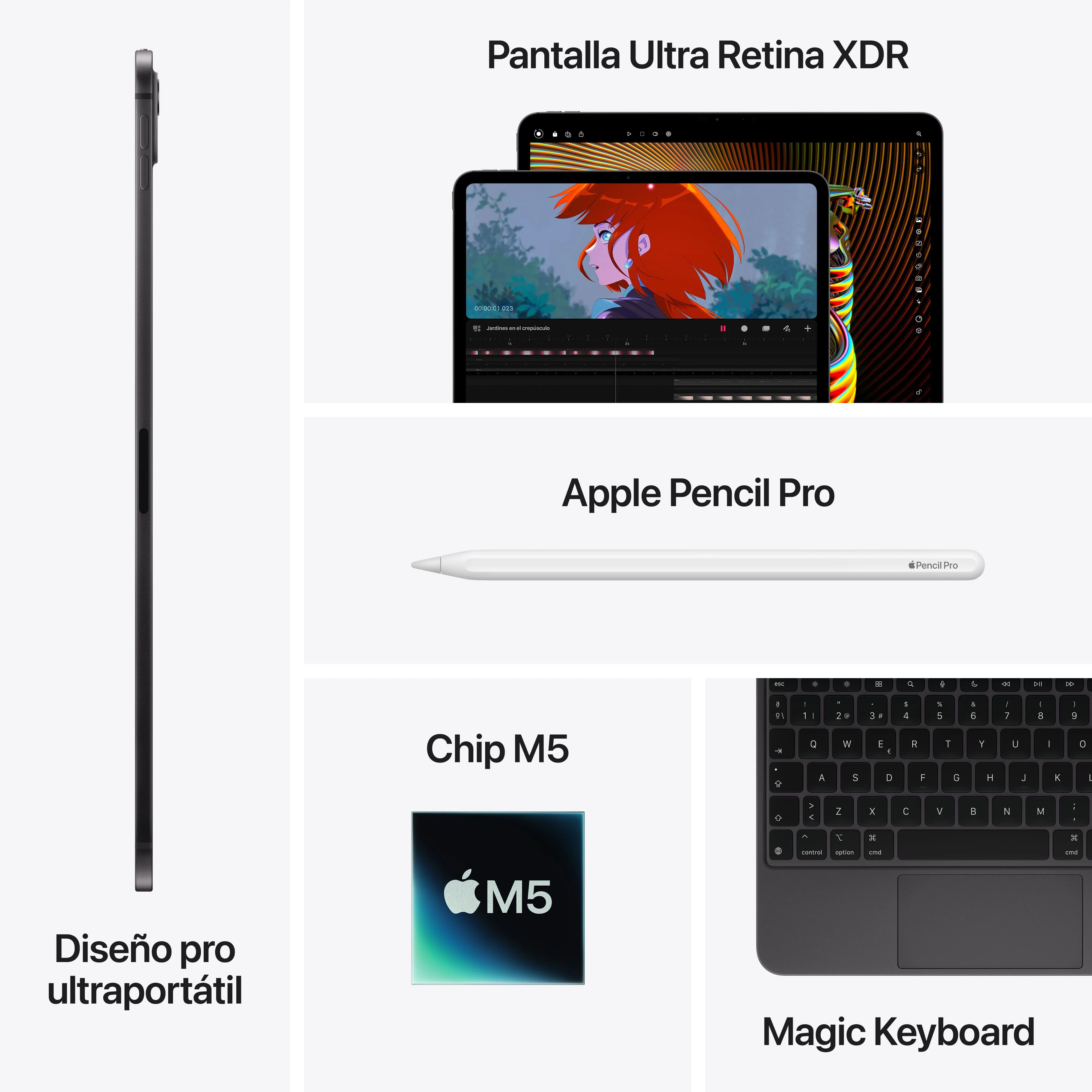 iPad Pro de 11 pulgadas Wi-Fi + Cellular 2 TB Vidrio nanotexturizado - Plata (M5) - Image 8