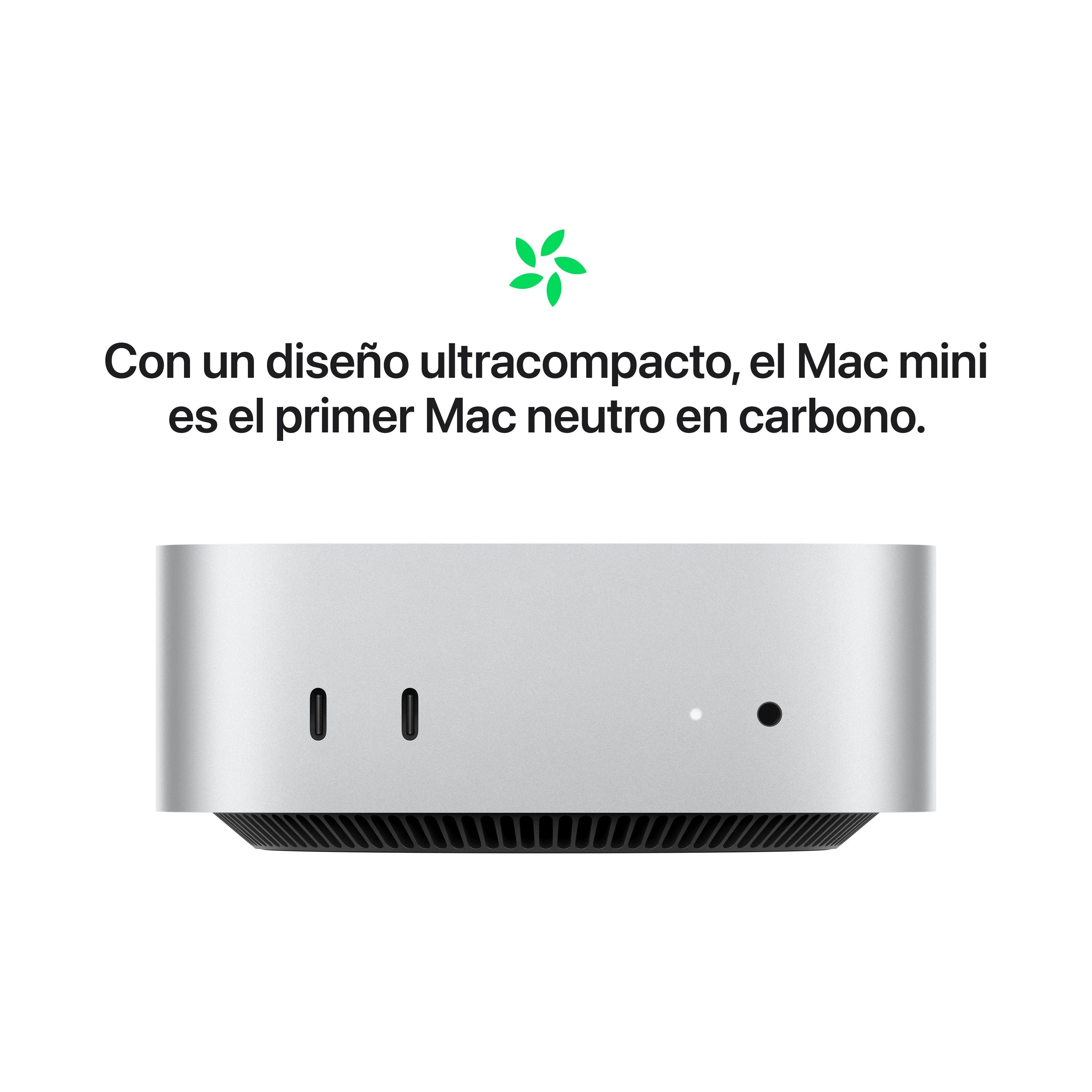 Mac mini: Chip M4 de Apple con CPU de 10 núcleos y GPU de 10 núcleos, 512 GB SSD - Plata - Image 5
