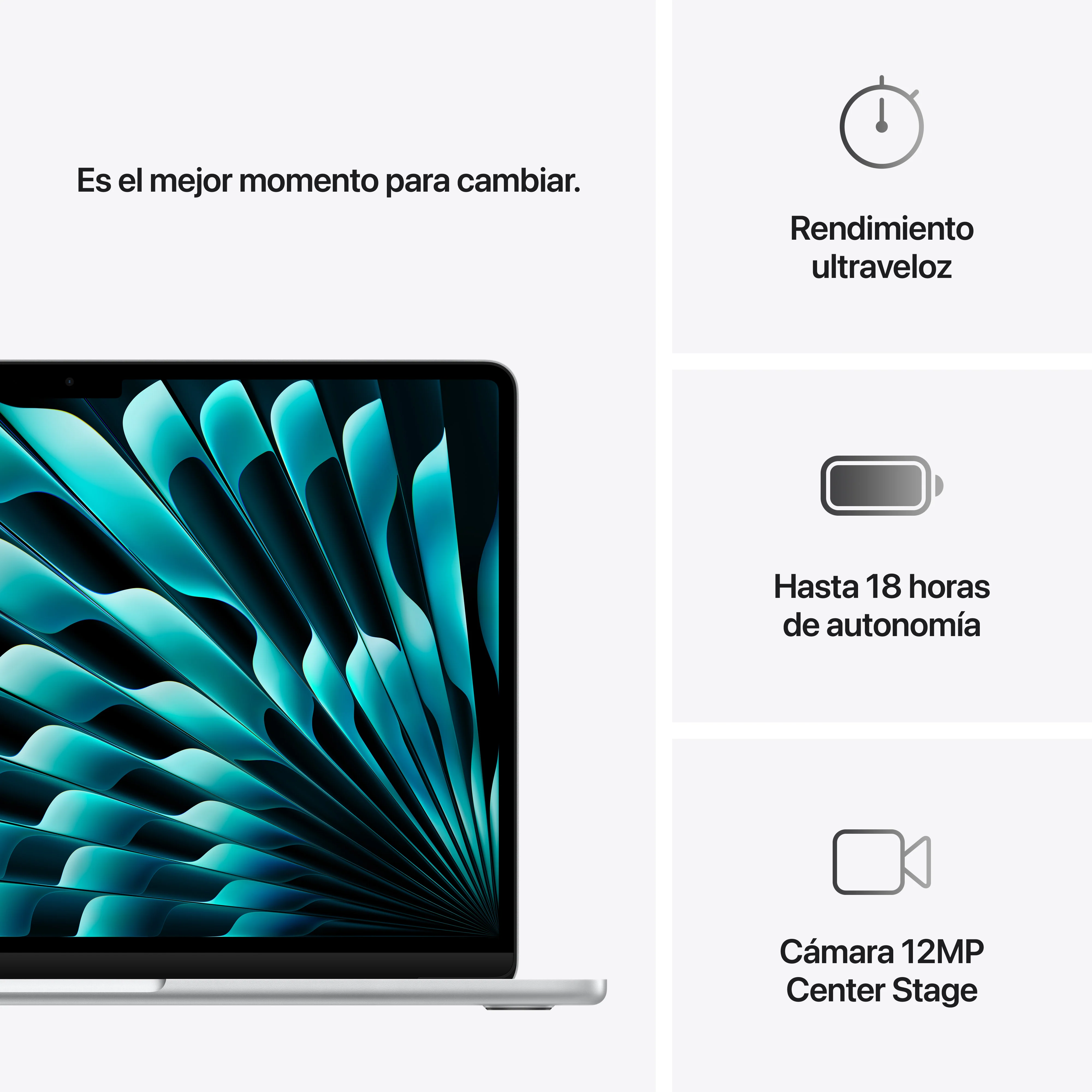 MacBook Air de 13 pulgadas: Chip M4 de Apple con CPU de 10 núcleos y GPU de 10 núcleos, 512 GB SSD - Plata - Image 10
