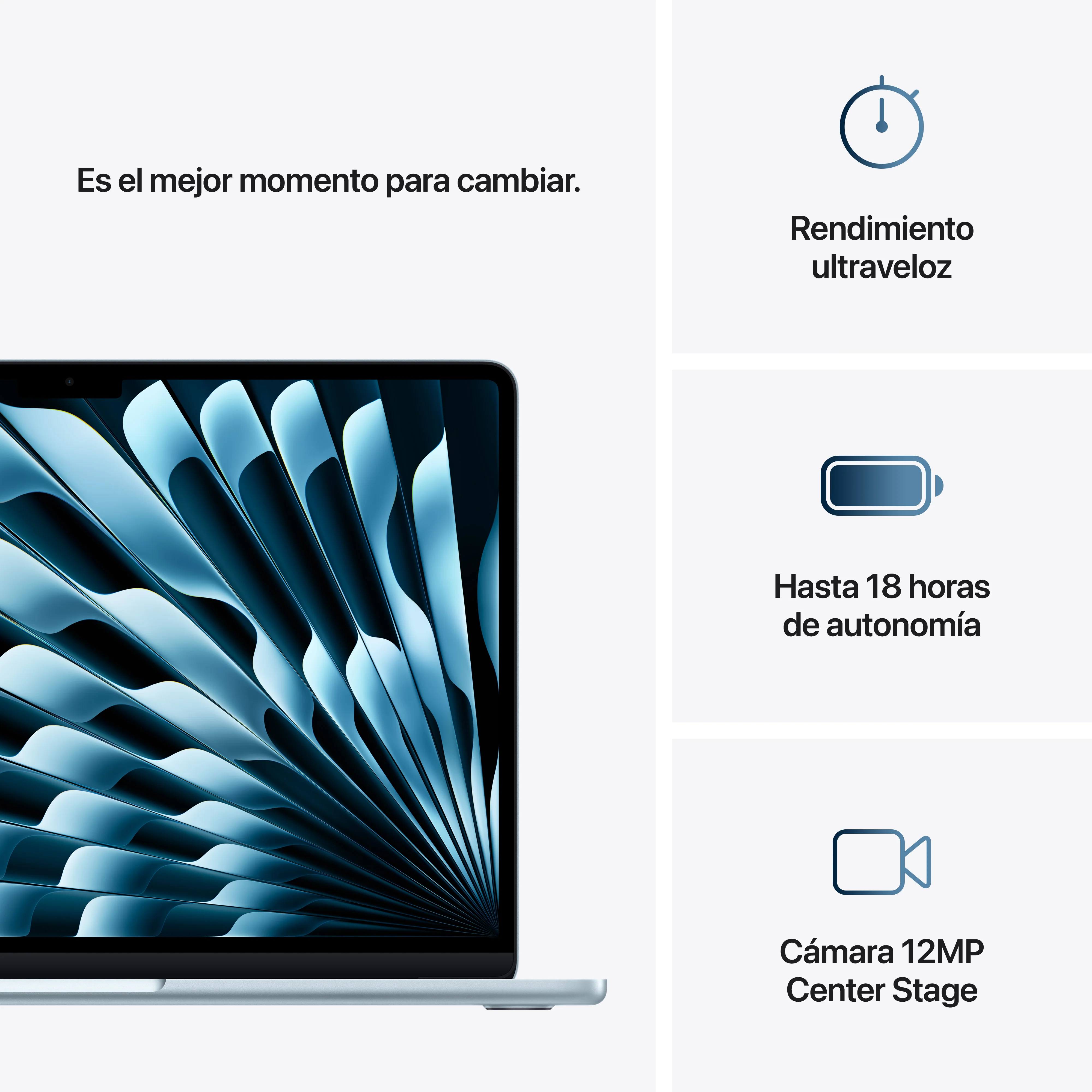 MacBook Air de 13 pulgadas: Chip M4 de Apple con CPU de 10 núcleos y GPU de 10 núcleos, 512 GB SSD - Azul cielo - Image 10