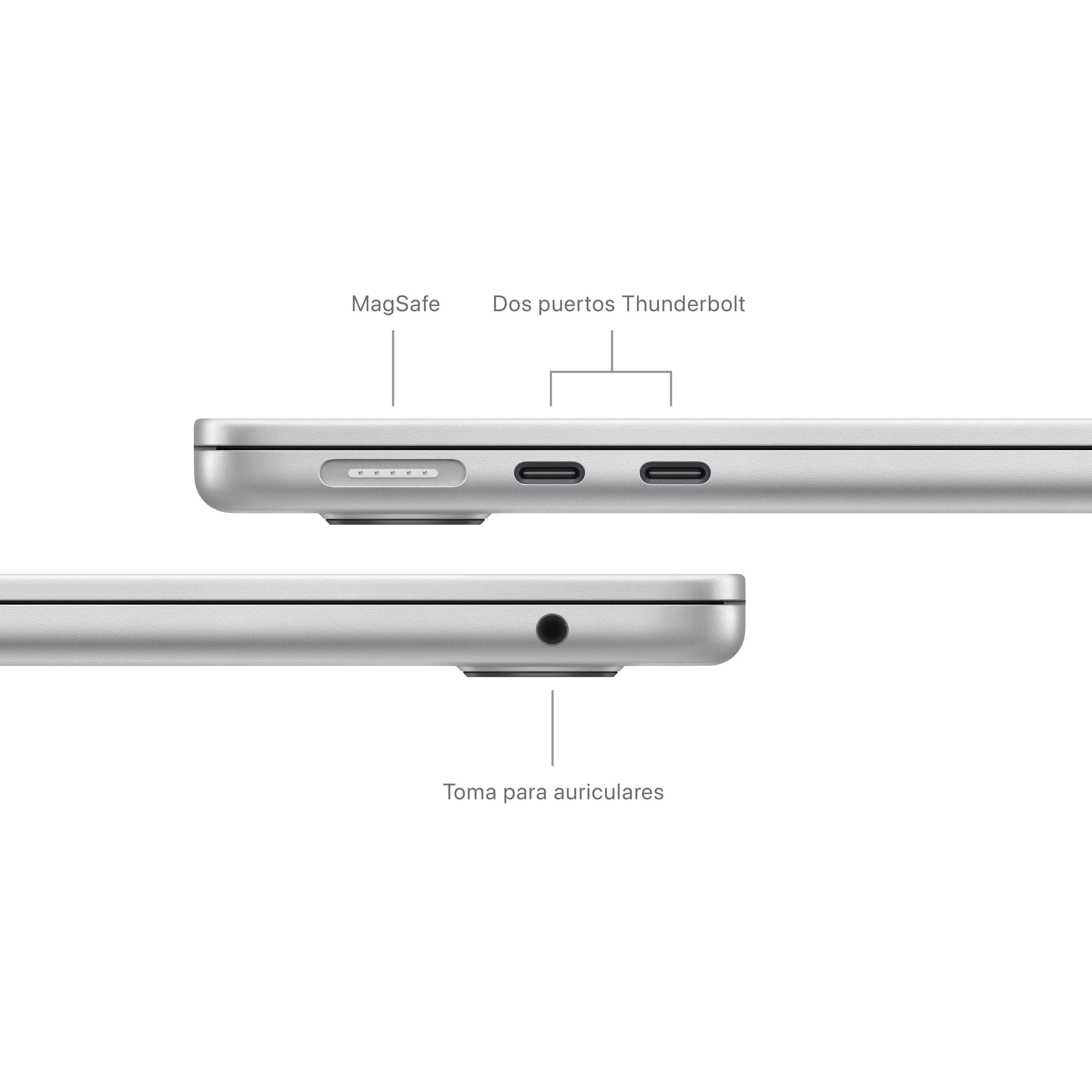 MacBook Air de 13 pulgadas: Chip M3 de Apple con CPU de ocho núcleos y GPU de ocho núcleos, 256 GB SSD - Plata - Image 7