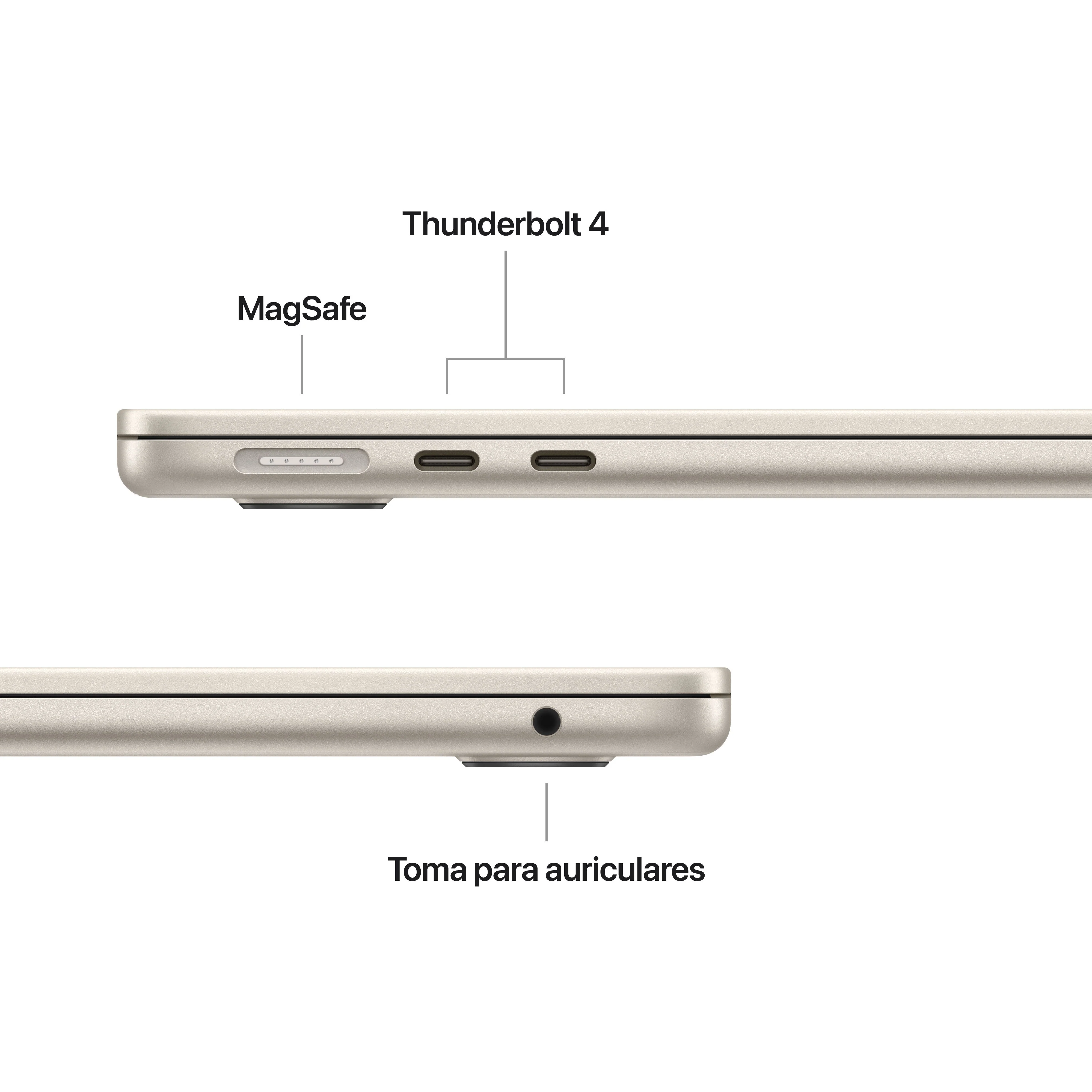 MacBook Air de 13 pulgadas: Chip M5 de Apple con CPU de 10 nĂșcleos y GPU de 10 nĂșcleos, 1 TB SSD - Blanco estrella - Image 6