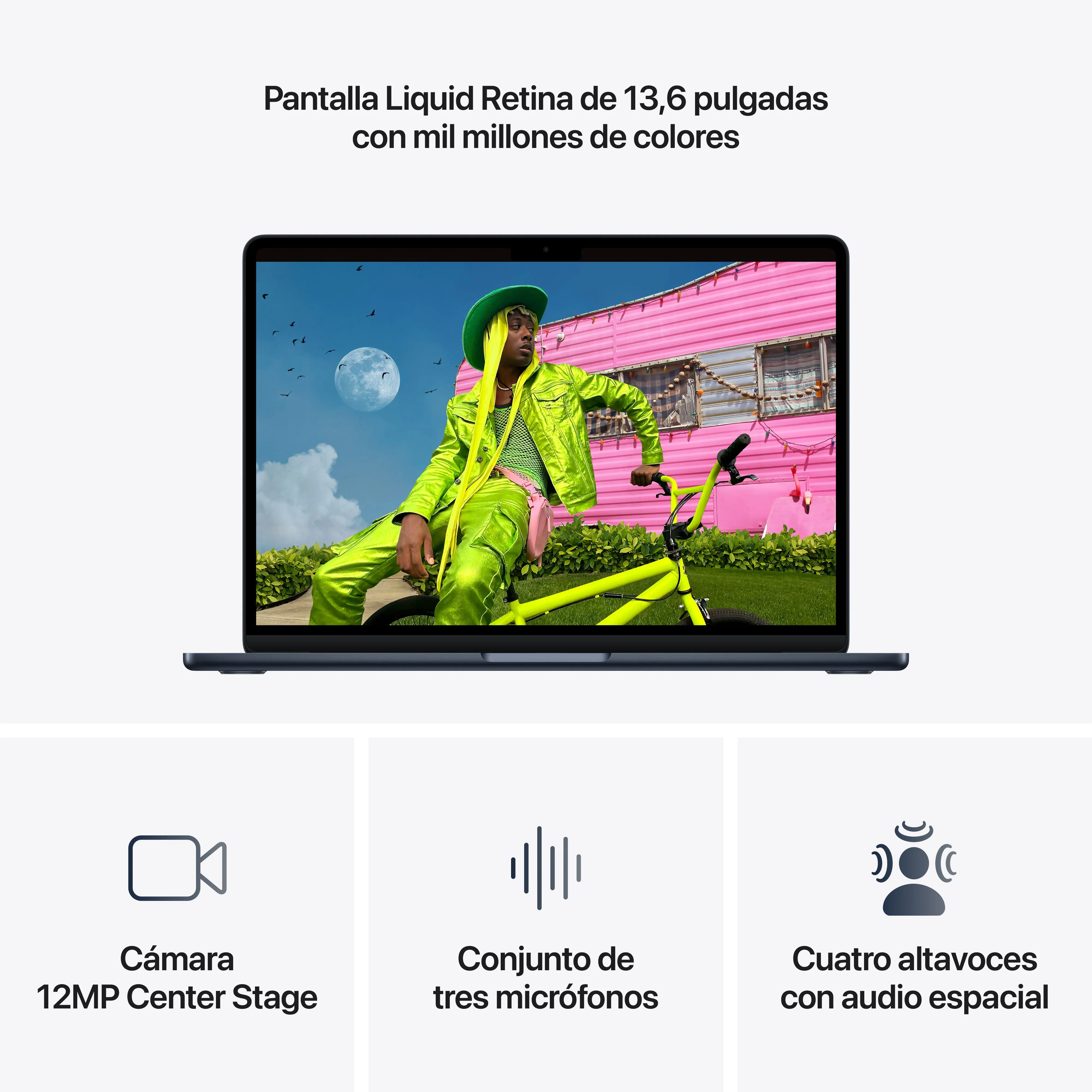 MacBook Air de 13 pulgadas: Chip M5 de Apple con CPU de 10 núcleos y GPU de 8 núcleos, 512 GB SSD - Medianoche - Image 5