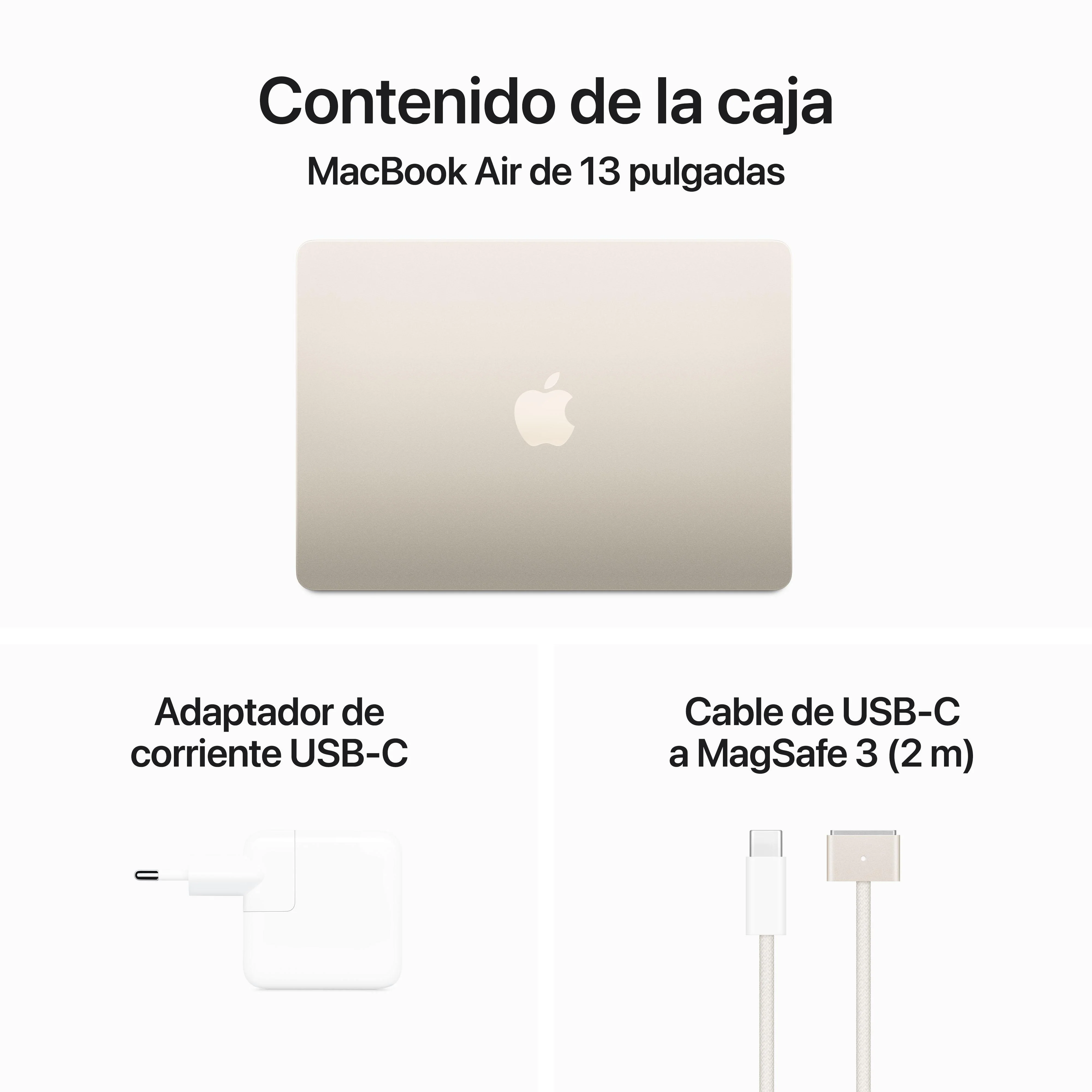 MacBook Air de 13 pulgadas: Chip M3 de Apple con CPU de ocho núcleos y GPU de ocho núcleos, 256 GB SSD - Blanco estrella - Image 9