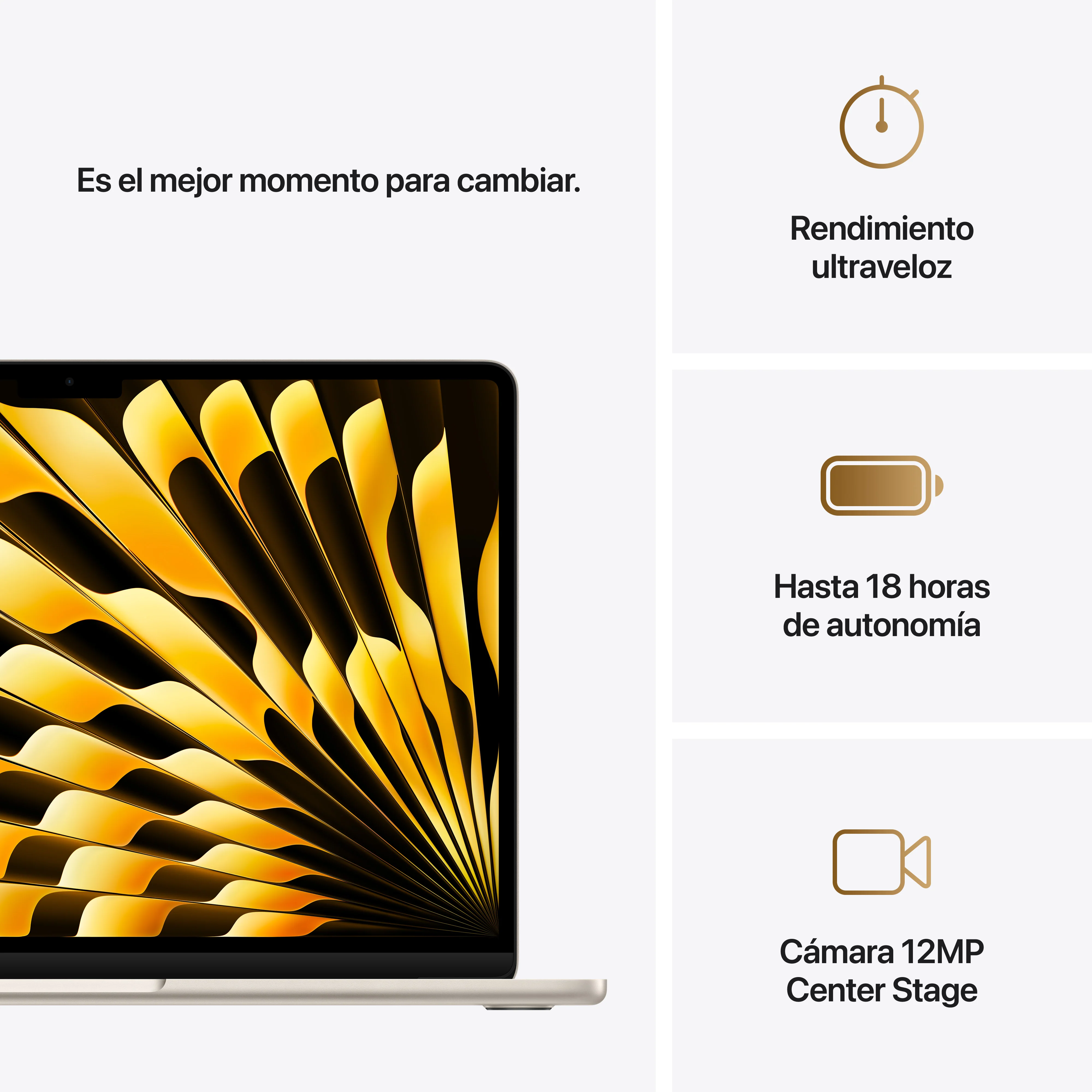 MacBook Air de 13 pulgadas: Chip M4 de Apple con CPU de 10 núcleos y GPU de 8 núcleos, 256 GB SSD - Blanco estrella - Image 10