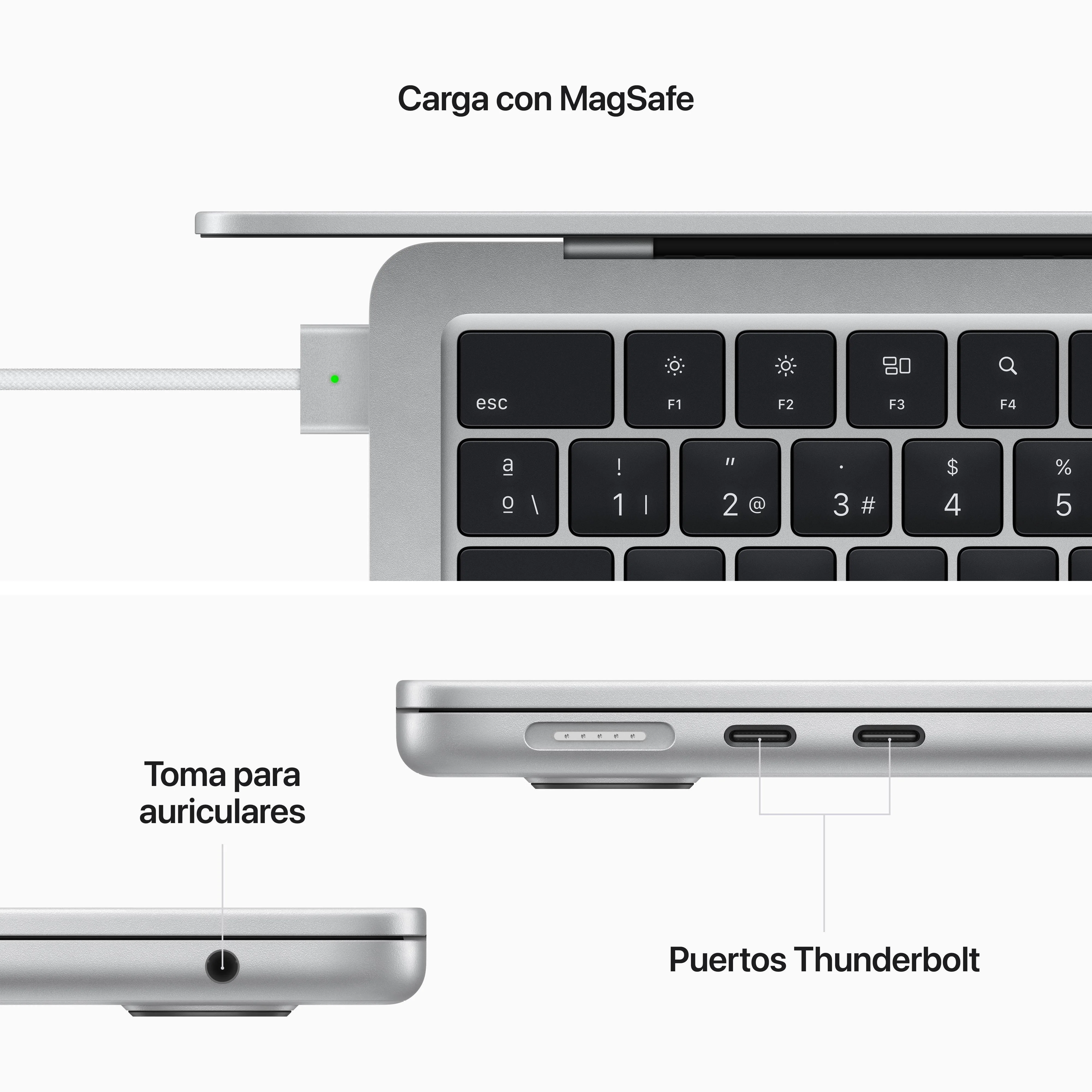 MacBook Air de 13 pulgadas: Chip M2 de Apple con CPU de ocho núcleos y GPU de ocho núcleos, 256 GB SSD, 35W - Plata - Image 7