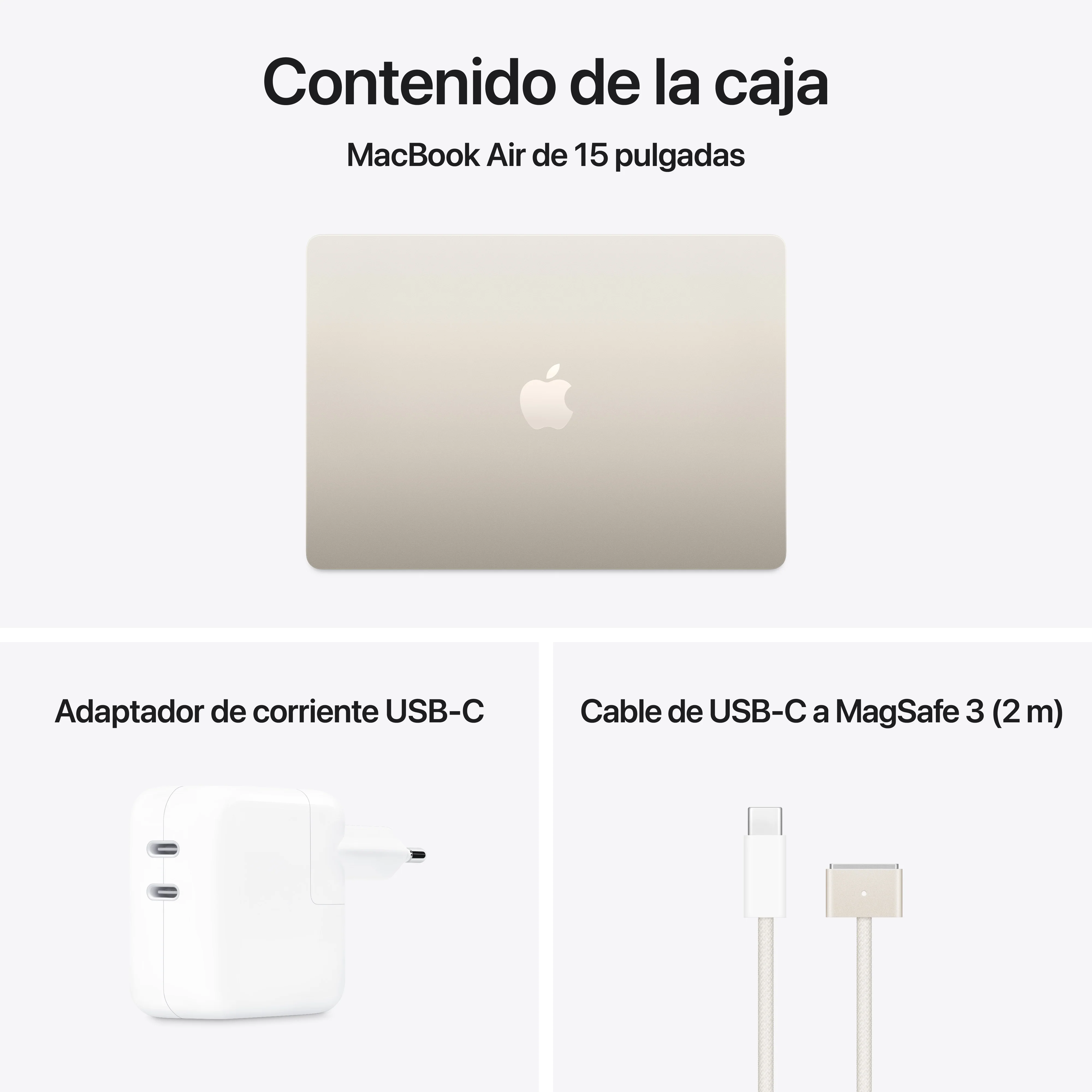 MacBook Air de 15 pulgadas: Chip M4 de Apple con CPU de 10 núcleos y GPU de 10 núcleos, 512 GB SSD - Blanco estrella - Image 11