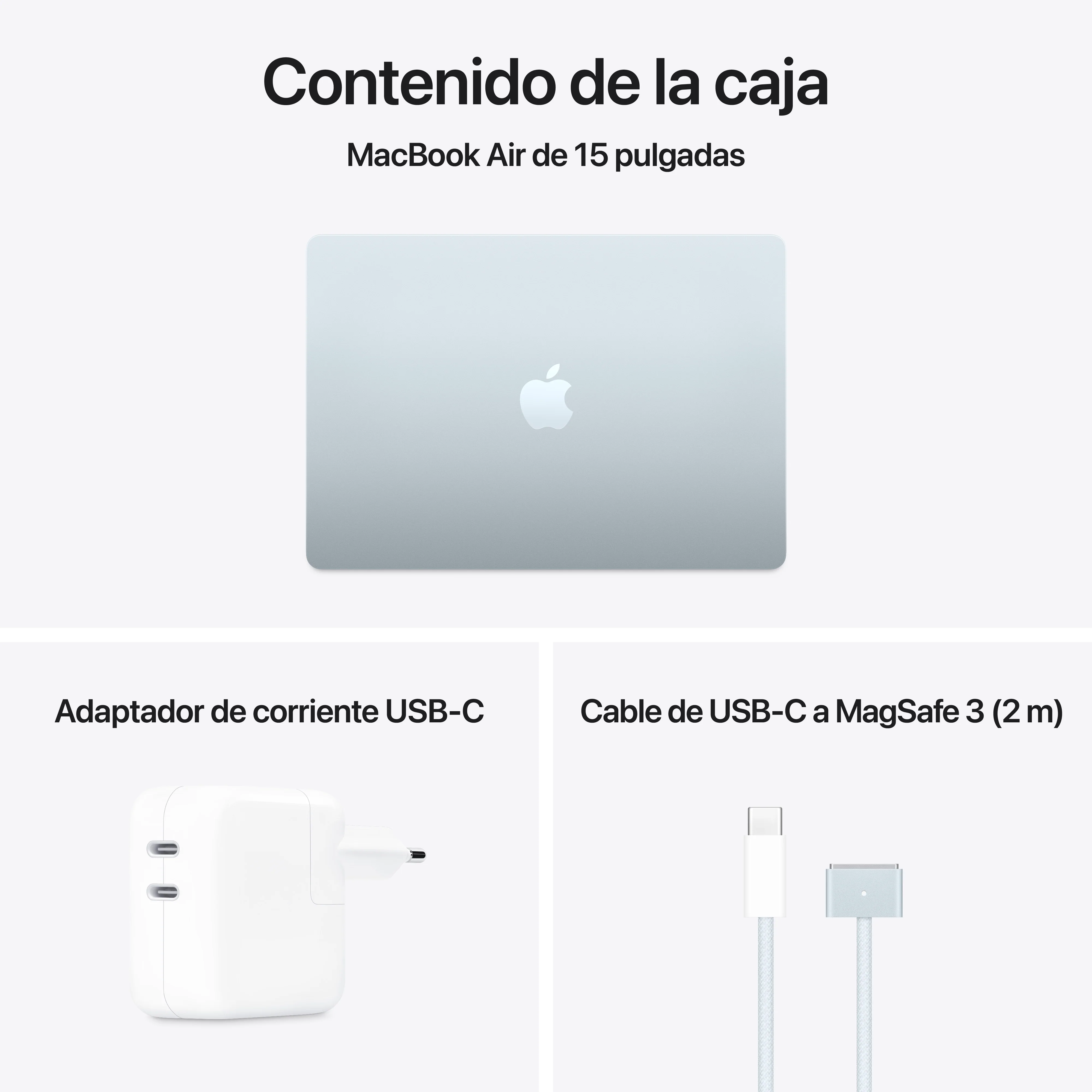 MacBook Air de 15 pulgadas: Chip M4 de Apple con CPU de 10 núcleos y GPU de 10 núcleos, 256 GB SSD - Azul cielo - Image 11