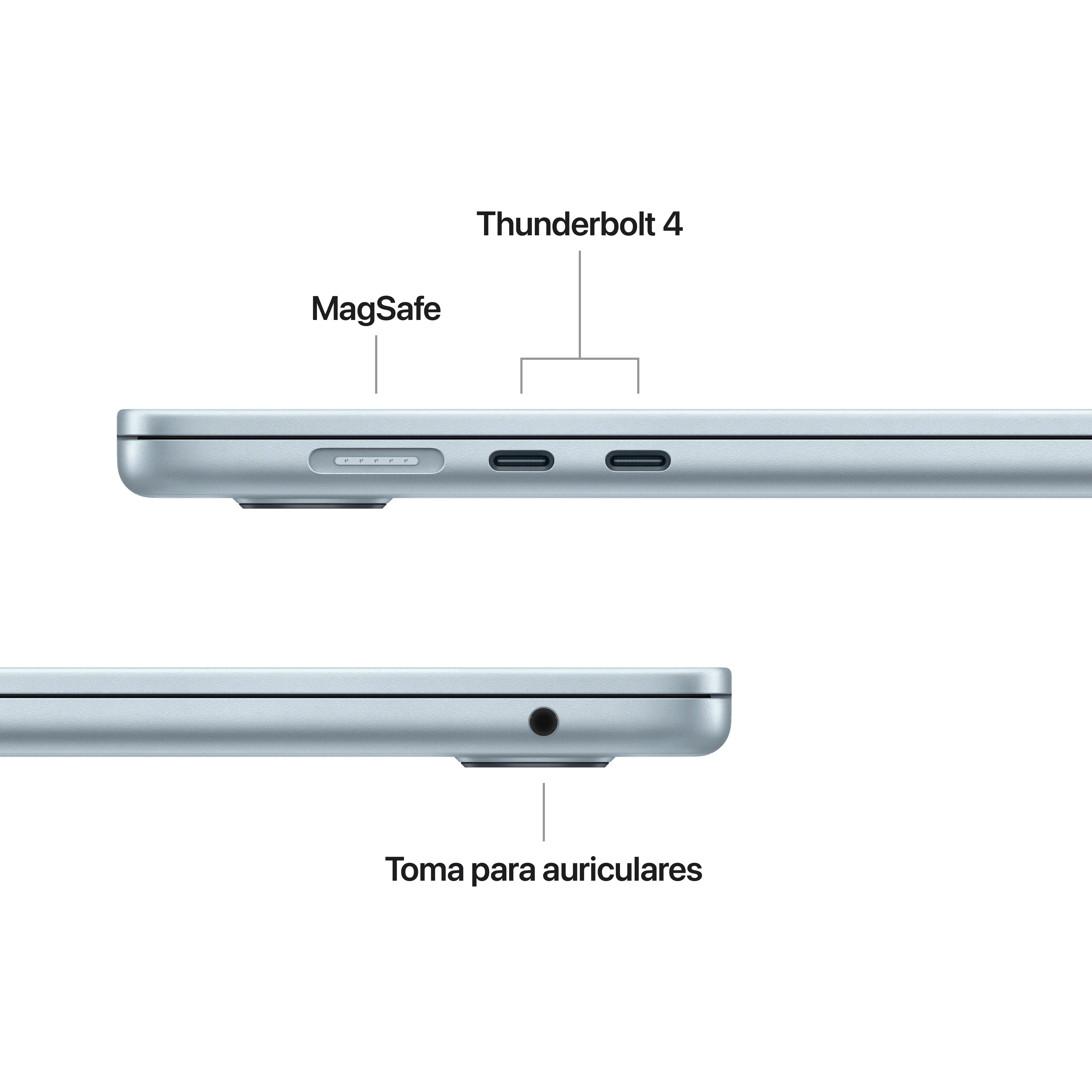 MacBook Air de 15 pulgadas: Chip M4 de Apple con CPU de 10 núcleos y GPU de 10 núcleos, 512 GB SSD - Azul cielo - Image 7