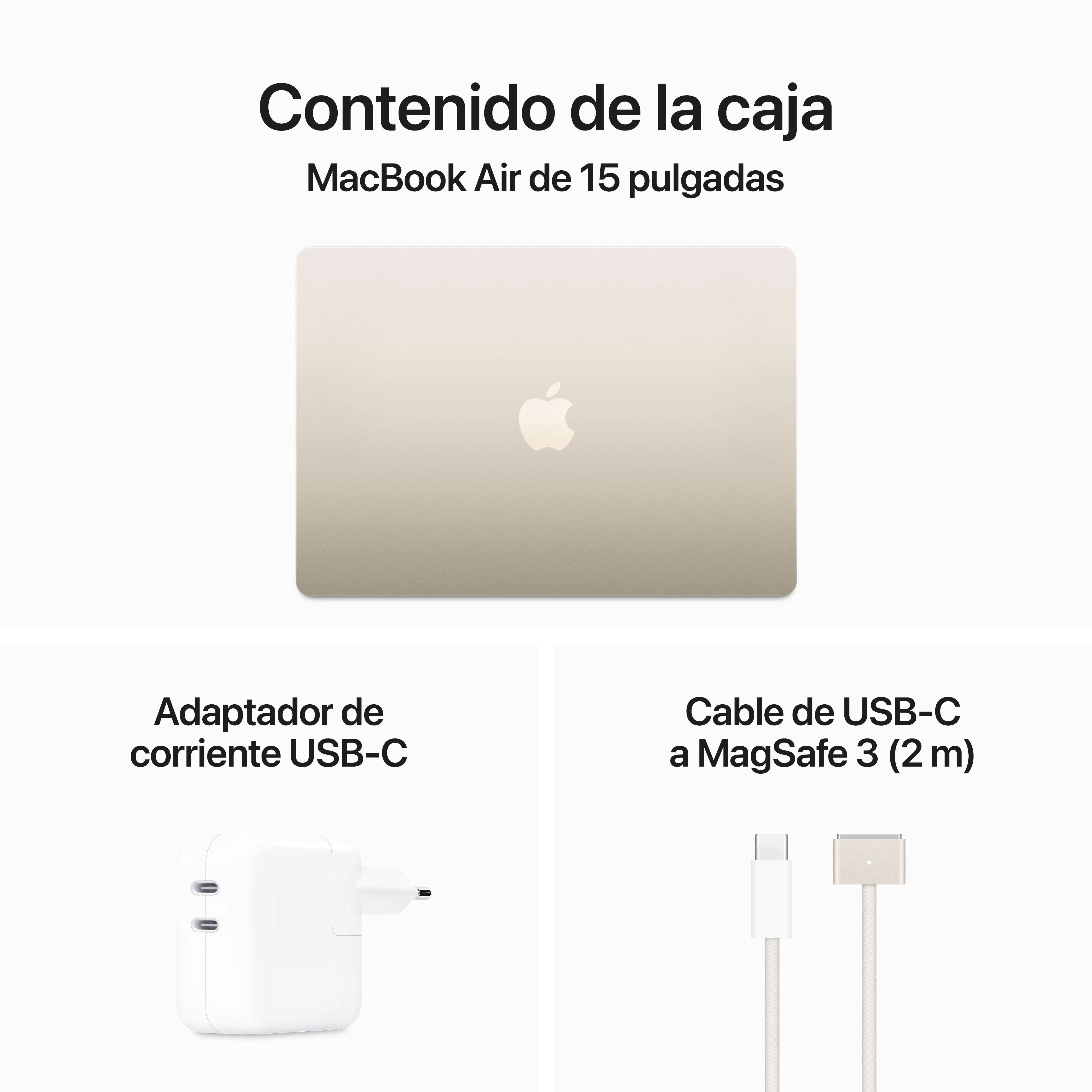 MacBook Air de 15 pulgadas: Chip M3 de Apple con CPU de ocho núcleos y GPU de diez núcleos, 256 GB SSD - Blanco estrella - Image 9