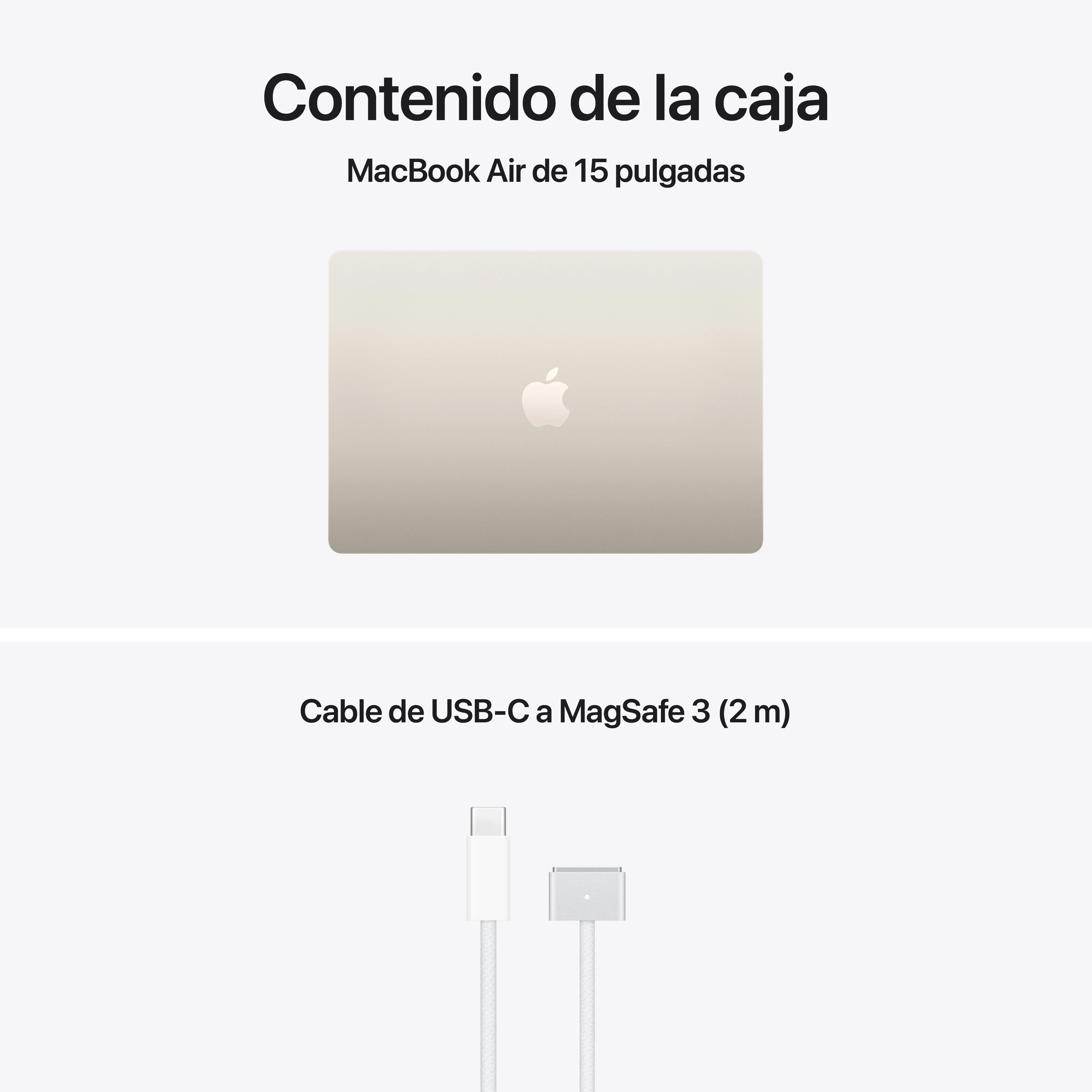MacBook Air de 15 pulgadas: Chip M5 de Apple con CPU de 10 núcleos y GPU de 10 núcleos, 1 TB SSD - Blanco estrella - Image 9