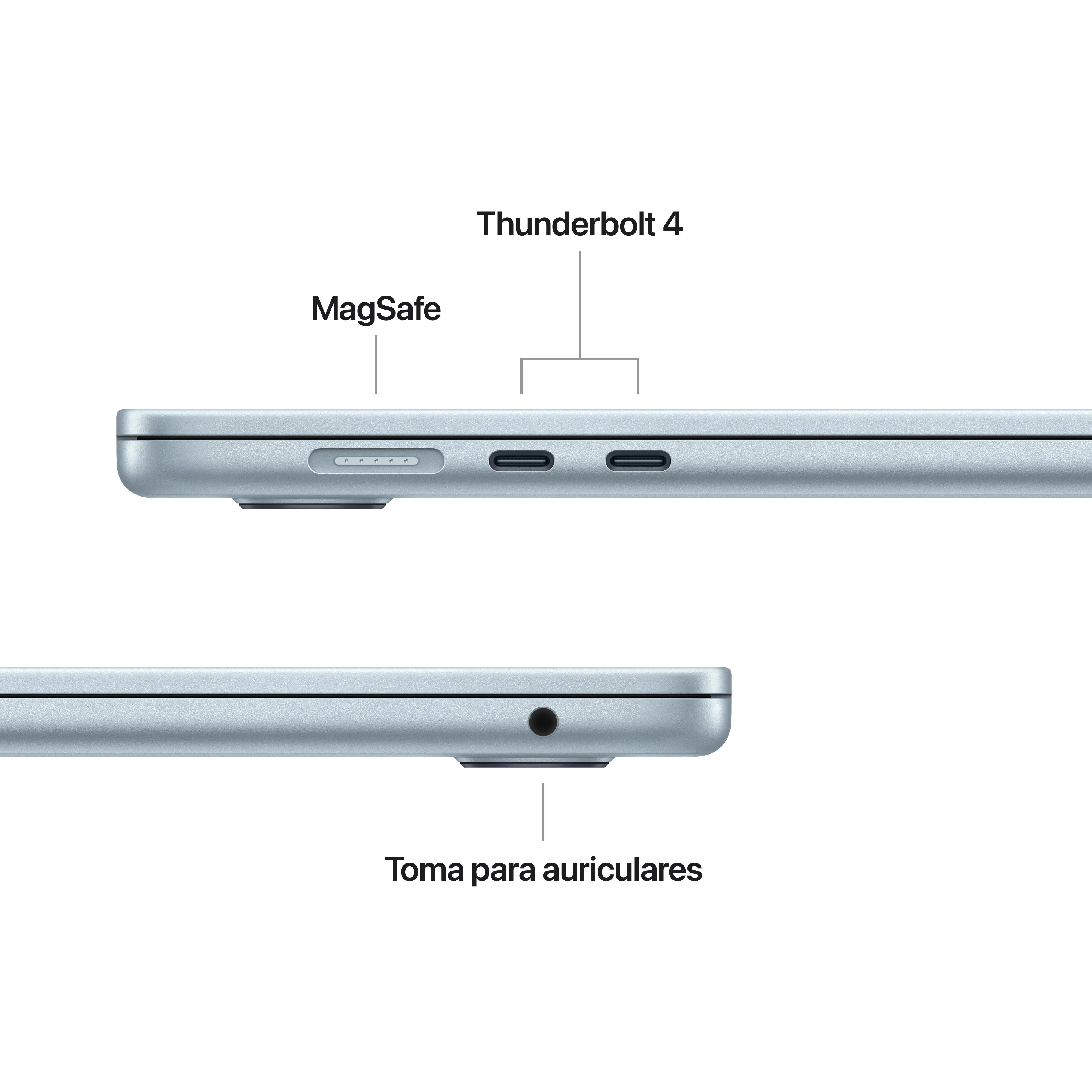 MacBook Air de 15 pulgadas: Chip M5 de Apple con CPU de 10 núcleos y GPU de 10 núcleos, 1 TB SSD - Azul cielo - Image 6