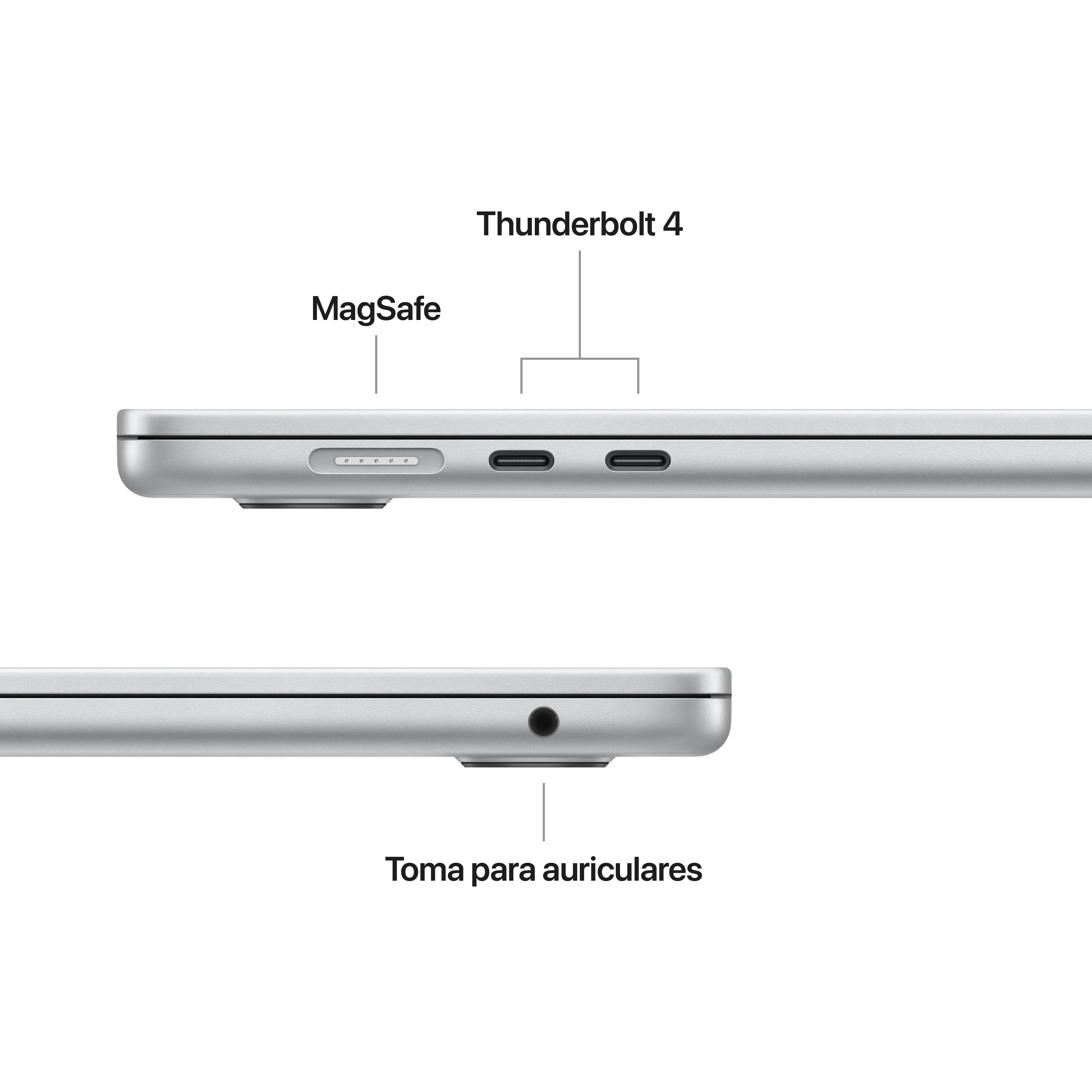 MacBook Air de 15 pulgadas: Chip M4 de Apple con CPU de 10 núcleos y GPU de 10 núcleos, 512 GB SSD - Plata - Image 7