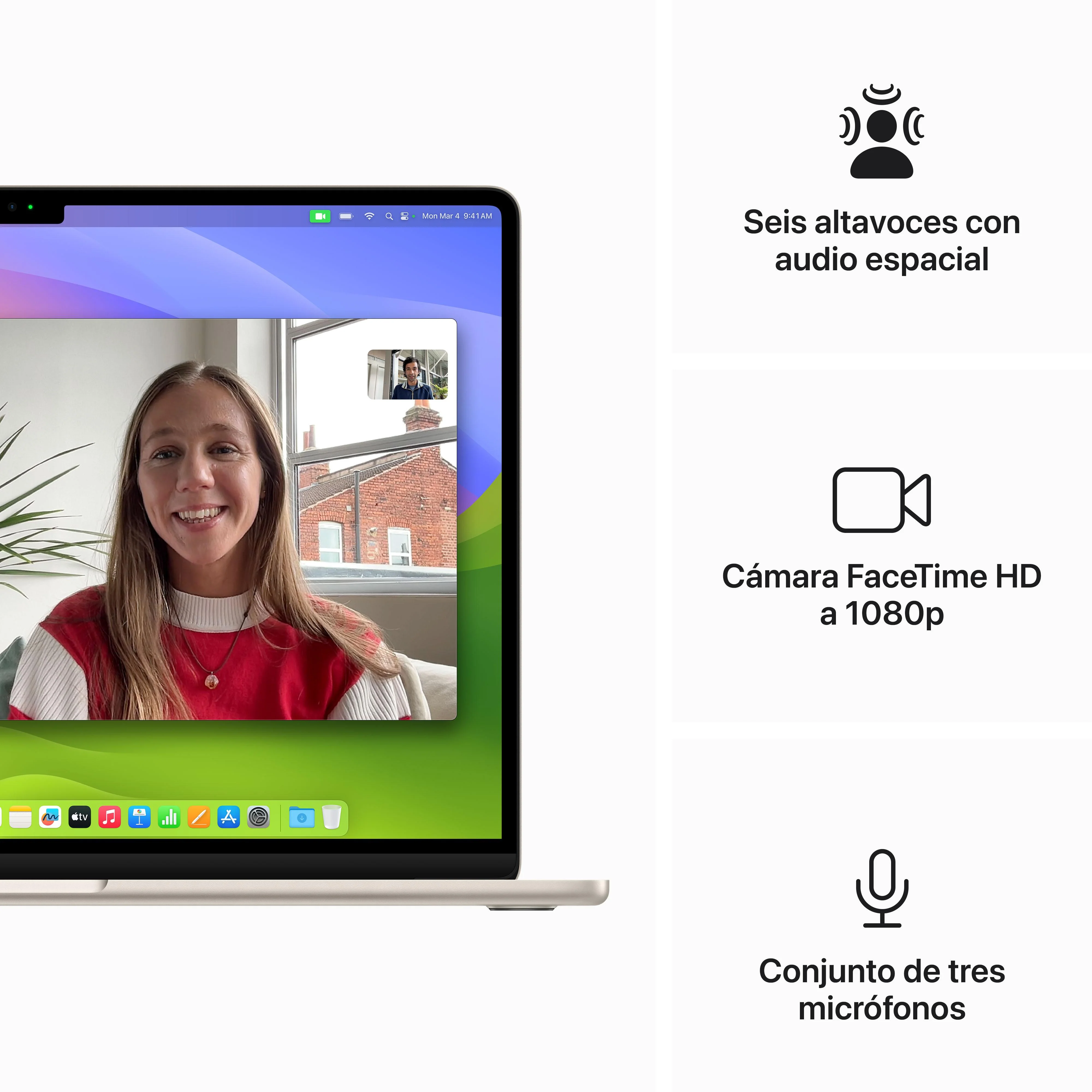 MacBook Air de 15 pulgadas: Chip M3 de Apple con CPU de ocho núcleos y GPU de diez núcleos, 512 GB SSD - Blanco estrella - Image 6