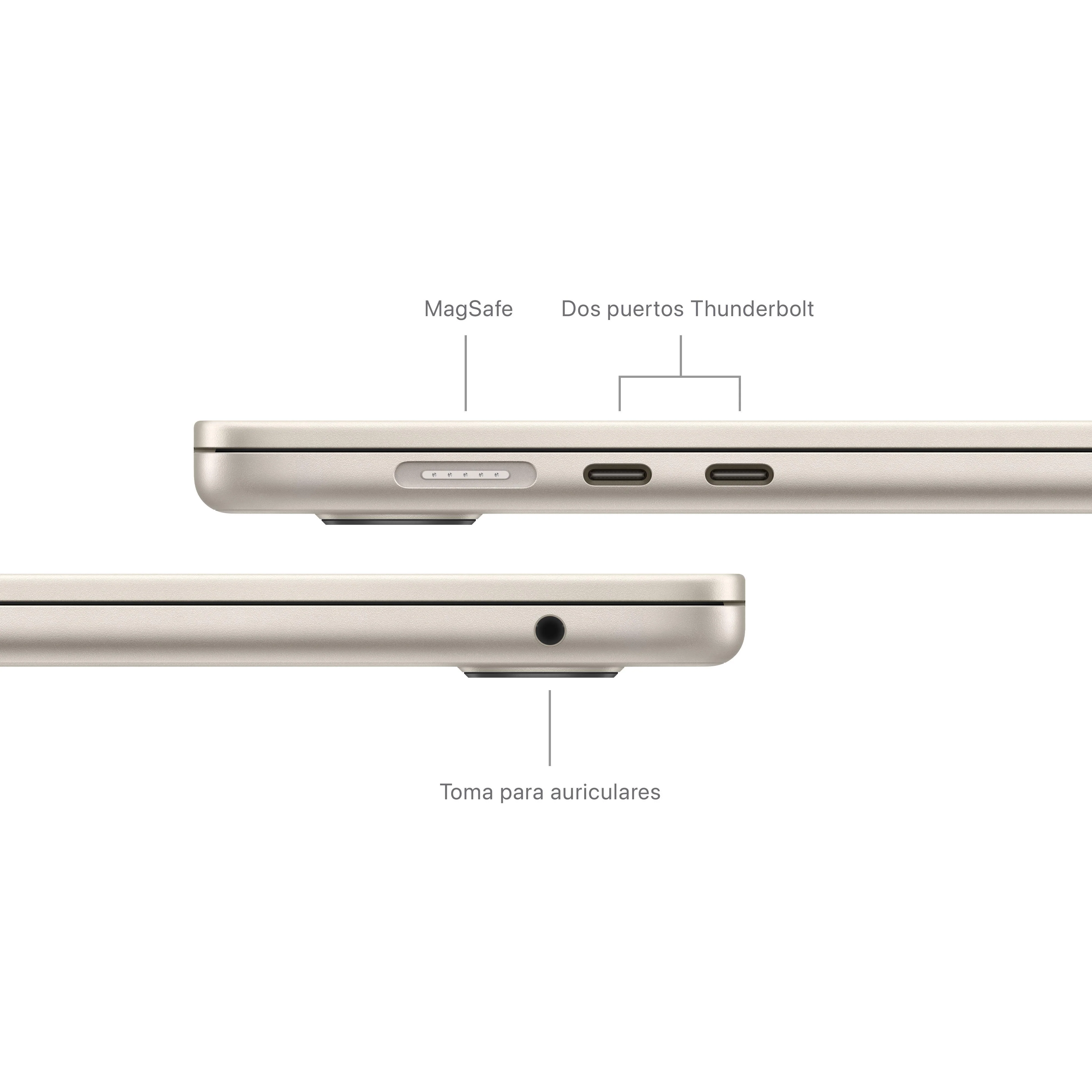 MacBook Air de 15 pulgadas: Chip M3 de Apple con CPU de ocho núcleos y GPU de diez núcleos, 512 GB SSD - Blanco estrella - Image 7