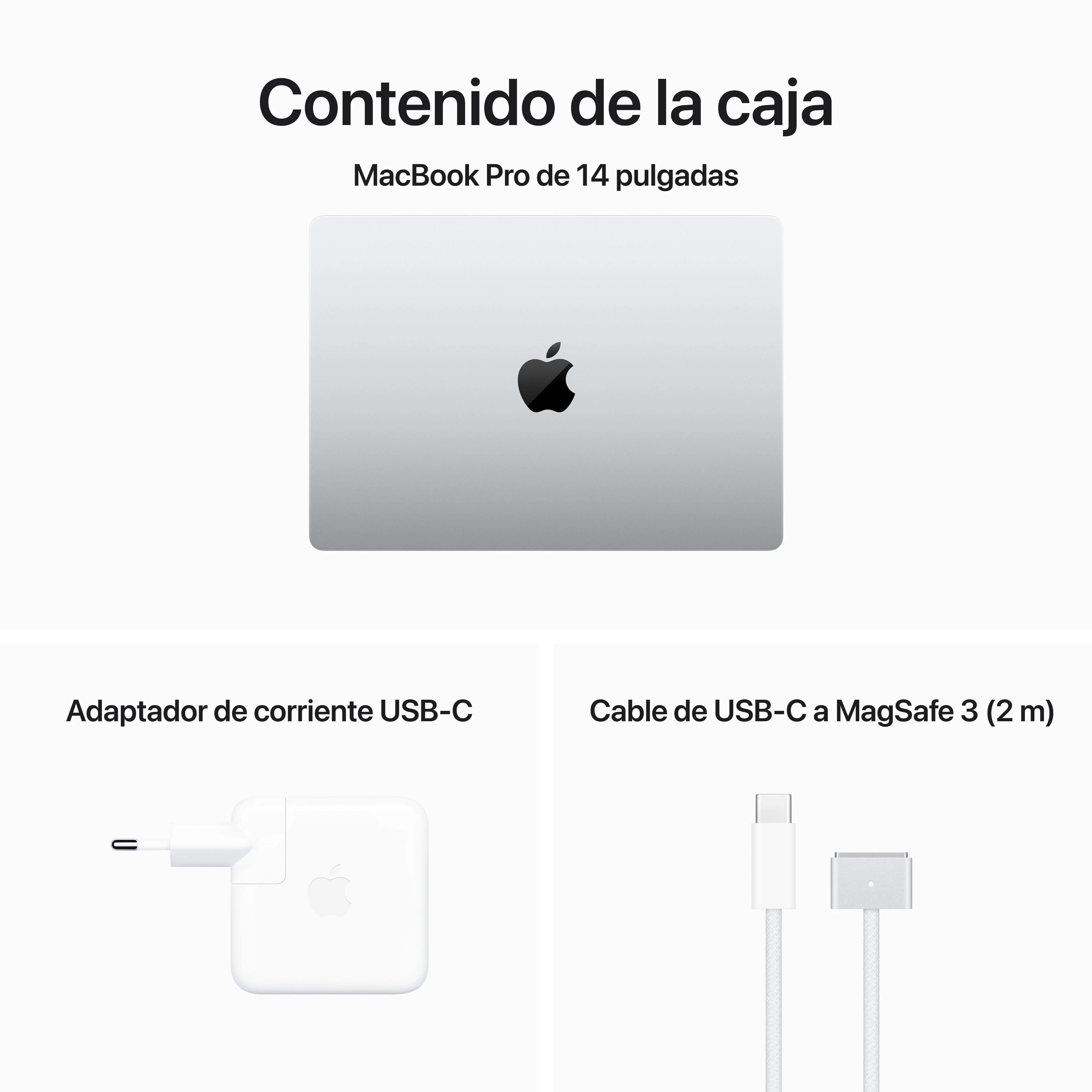 MacBook Pro de 14 pulgadas: Chip M3 de Apple con CPU de ocho núcleos y GPU de diez núcleos, 1 TB SSD - Plata - Image 10