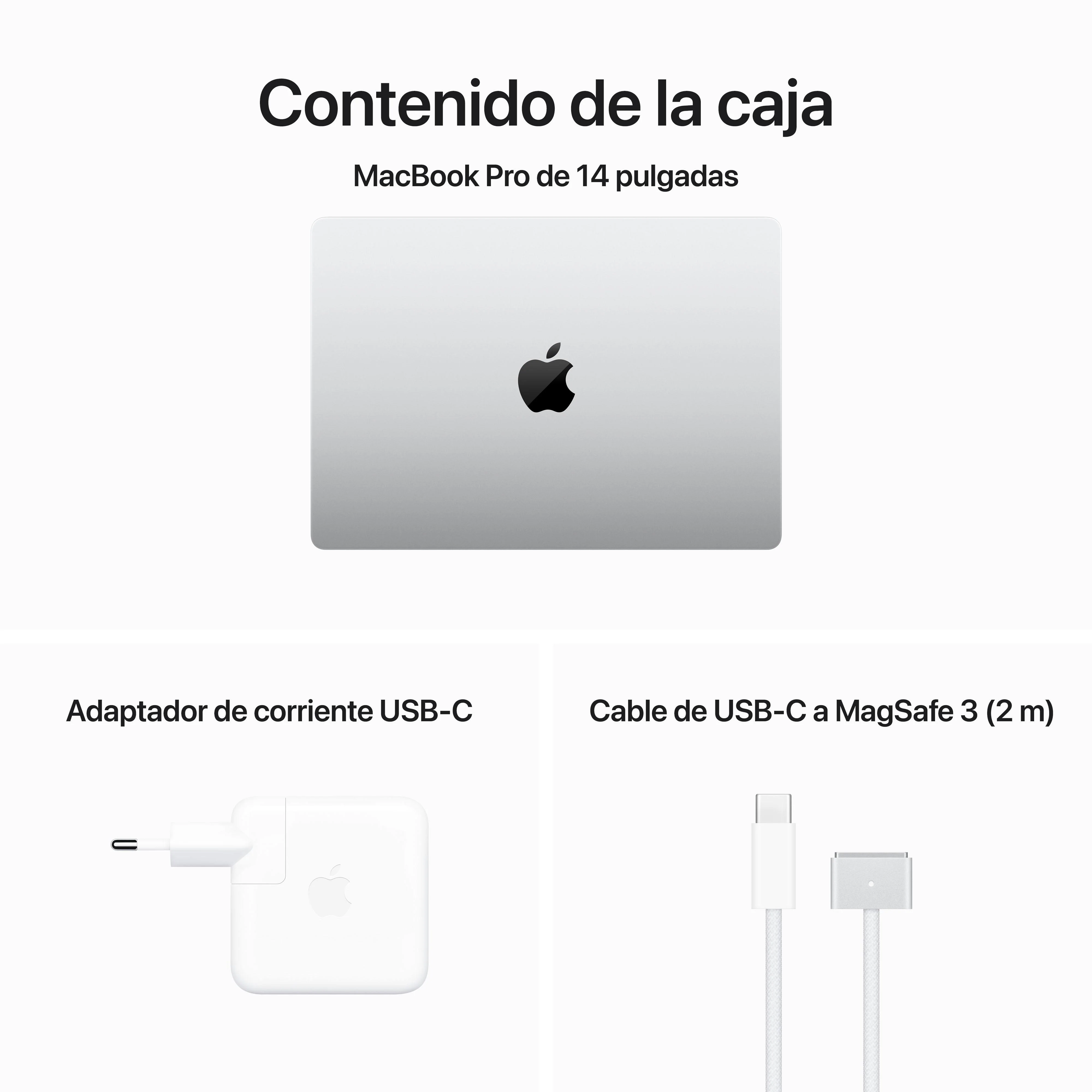 MacBook Pro de 14 pulgadas: Chip M3 Pro de Apple con CPU de once núcleos y GPU de catorce núcleos, 512 GB SSD - Plata - Image 10