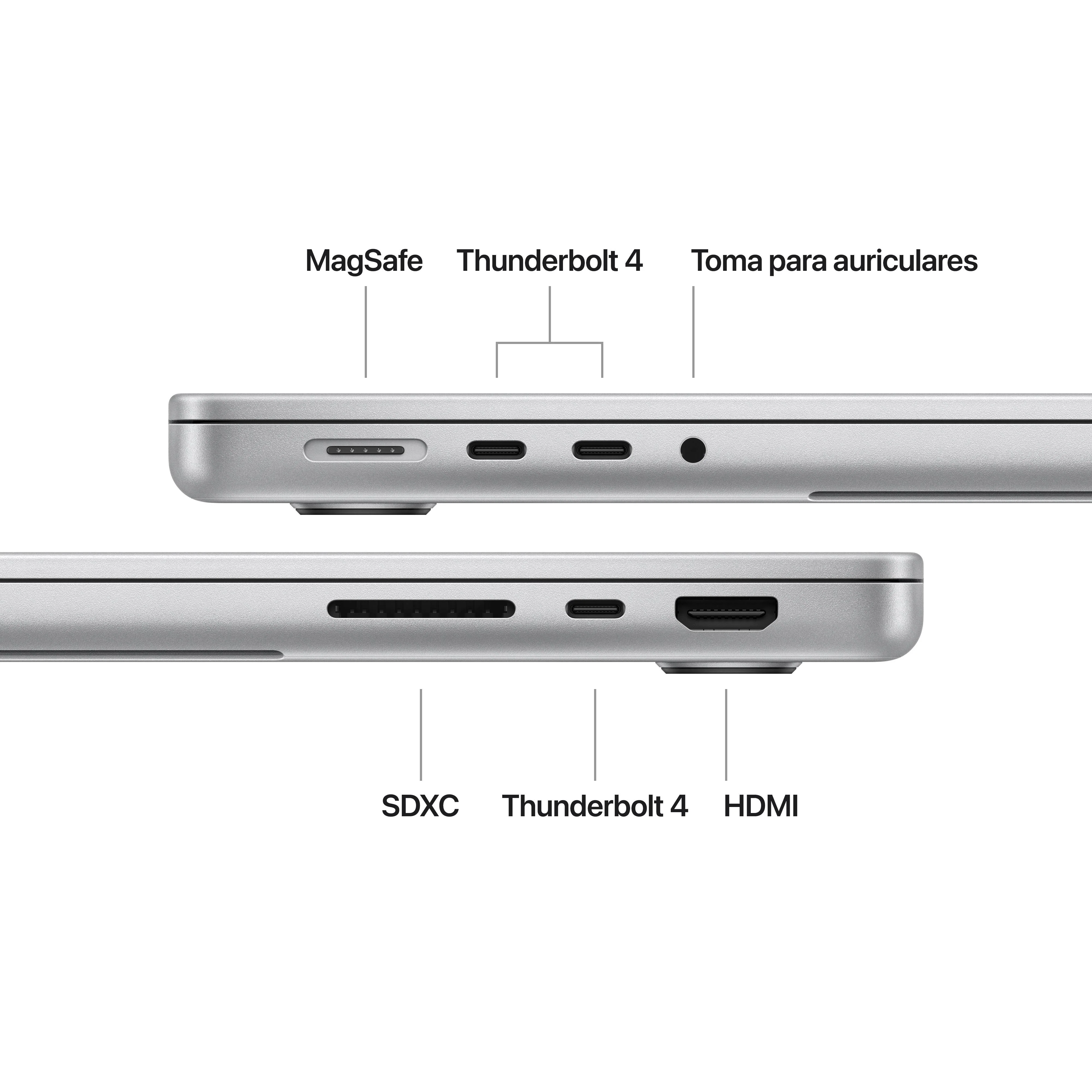 MacBook Pro de 14 pulgadas: Chip M4 de Apple con CPU de 10 núcleos y GPU de 10 núcleos, 1 TB SSD - Plata - Image 7