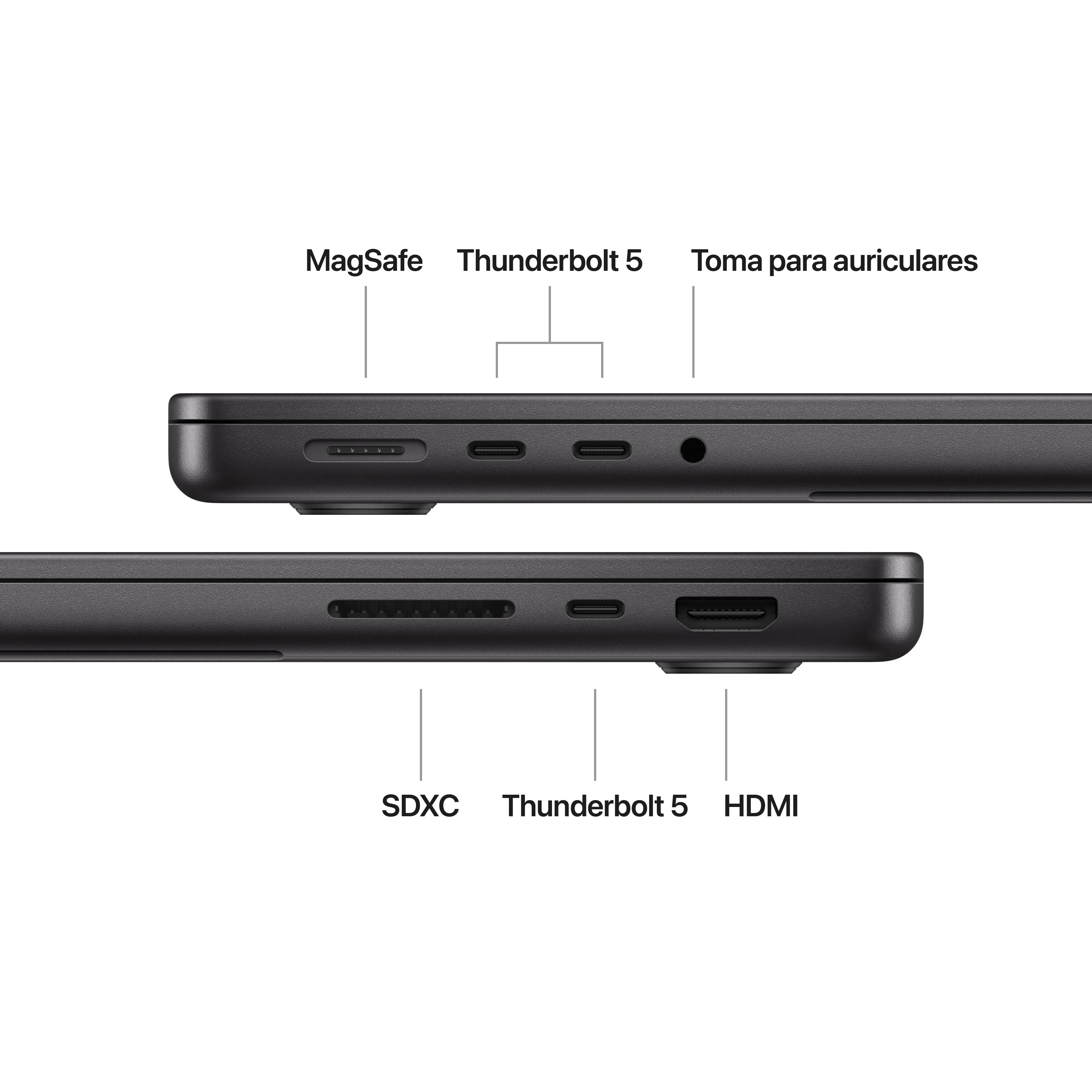 MacBook Pro de 14 pulgadas: Chip M4 Pro de Apple con CPU de 12 núcleos y GPU de 16 núcleos, 512 GB SSD - Negro espacial - Image 7
