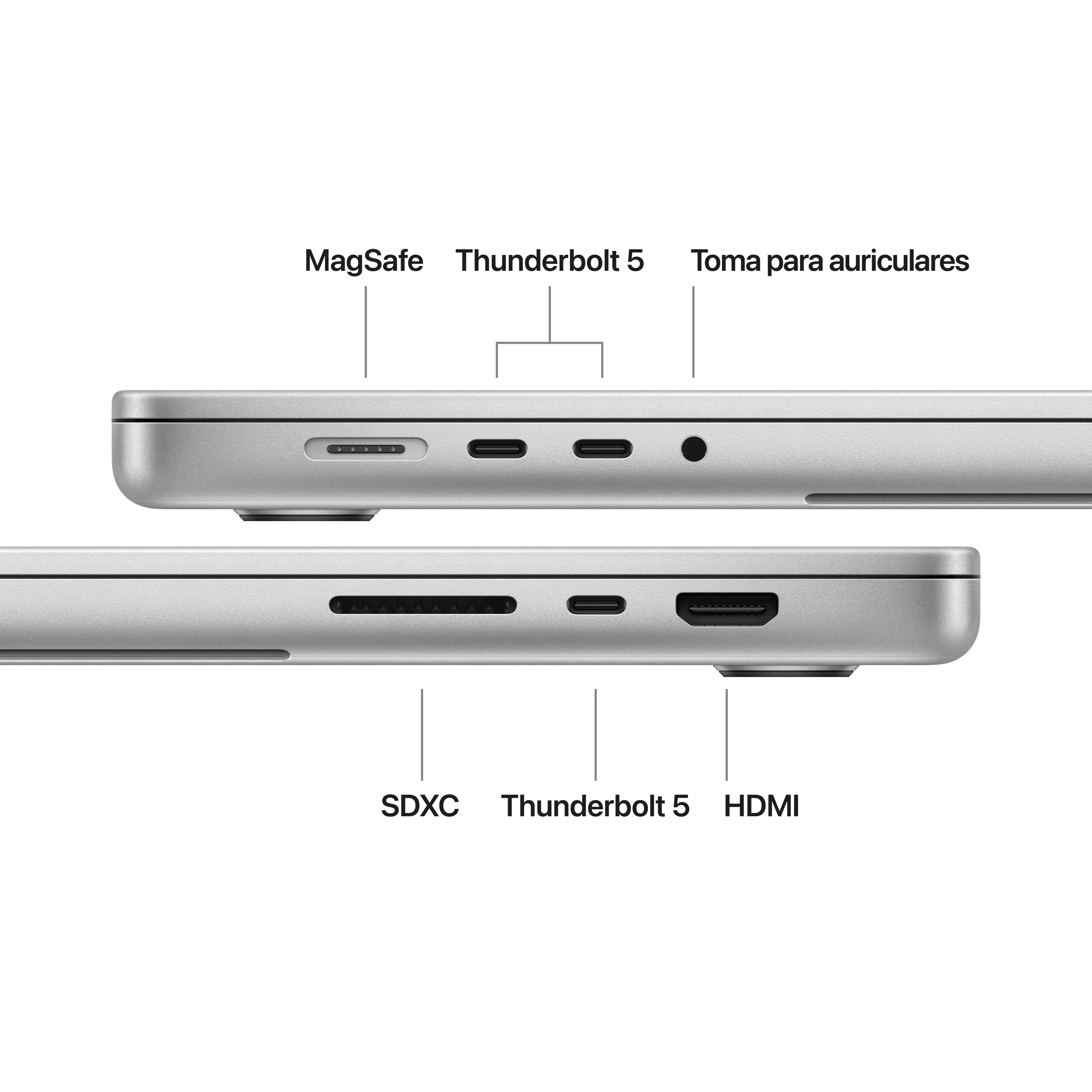 MacBook Pro de 16 pulgadas: Chip M5 Max de Apple con CPU de 18 núcleos y GPU de 32 núcleos, 2 TB SSD - Plata - Image 7