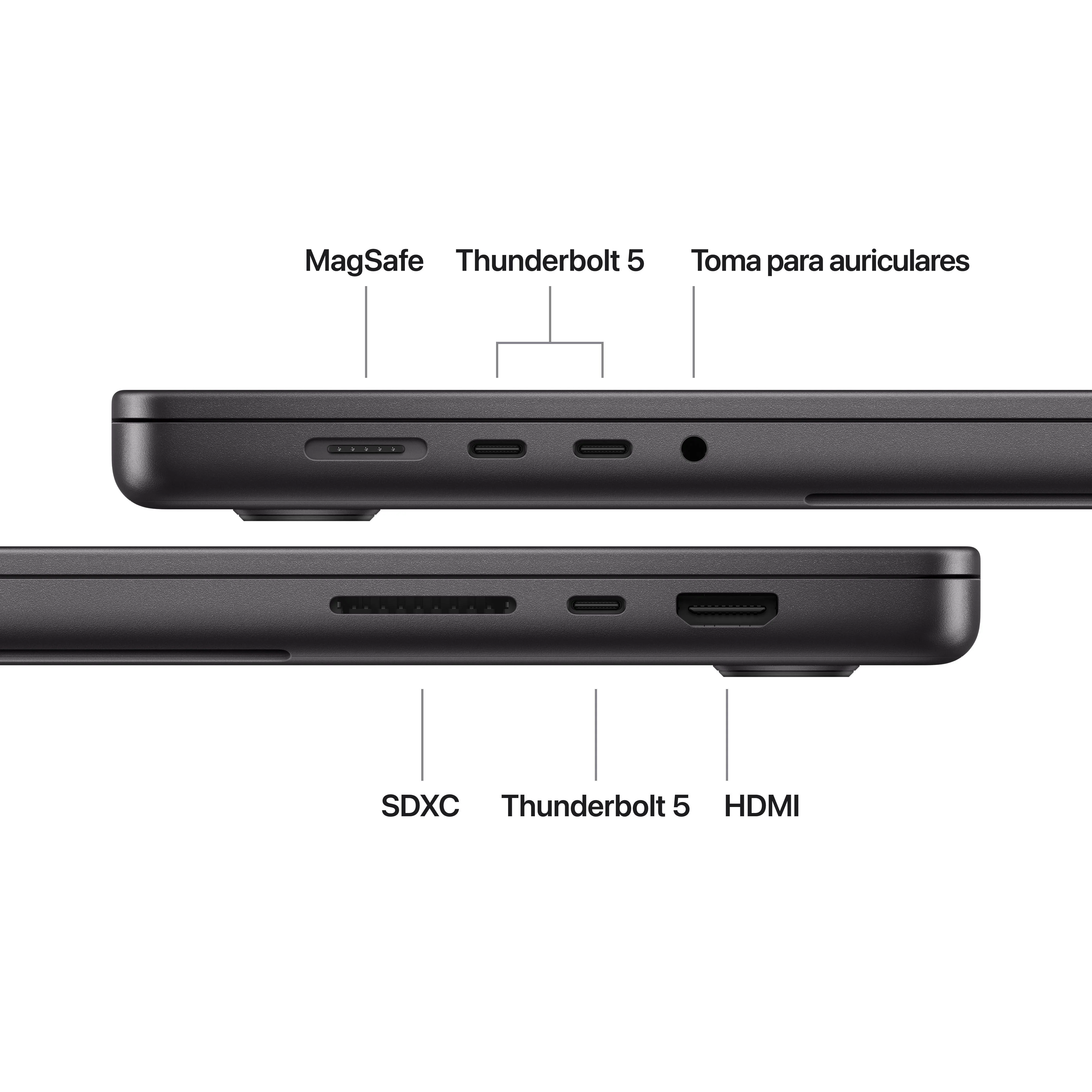 MacBook Pro de 16 pulgadas: Chip M5 Pro de Apple con CPU de 18 núcleos y GPU de 20 núcleos, 1 TB SSD - Negro espacial - Image 7