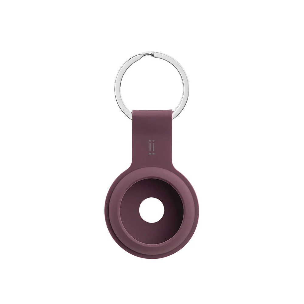 Llavero de silicona para AirTag GiGiTag de INTECAT - Rojo Ciruela - Image 3