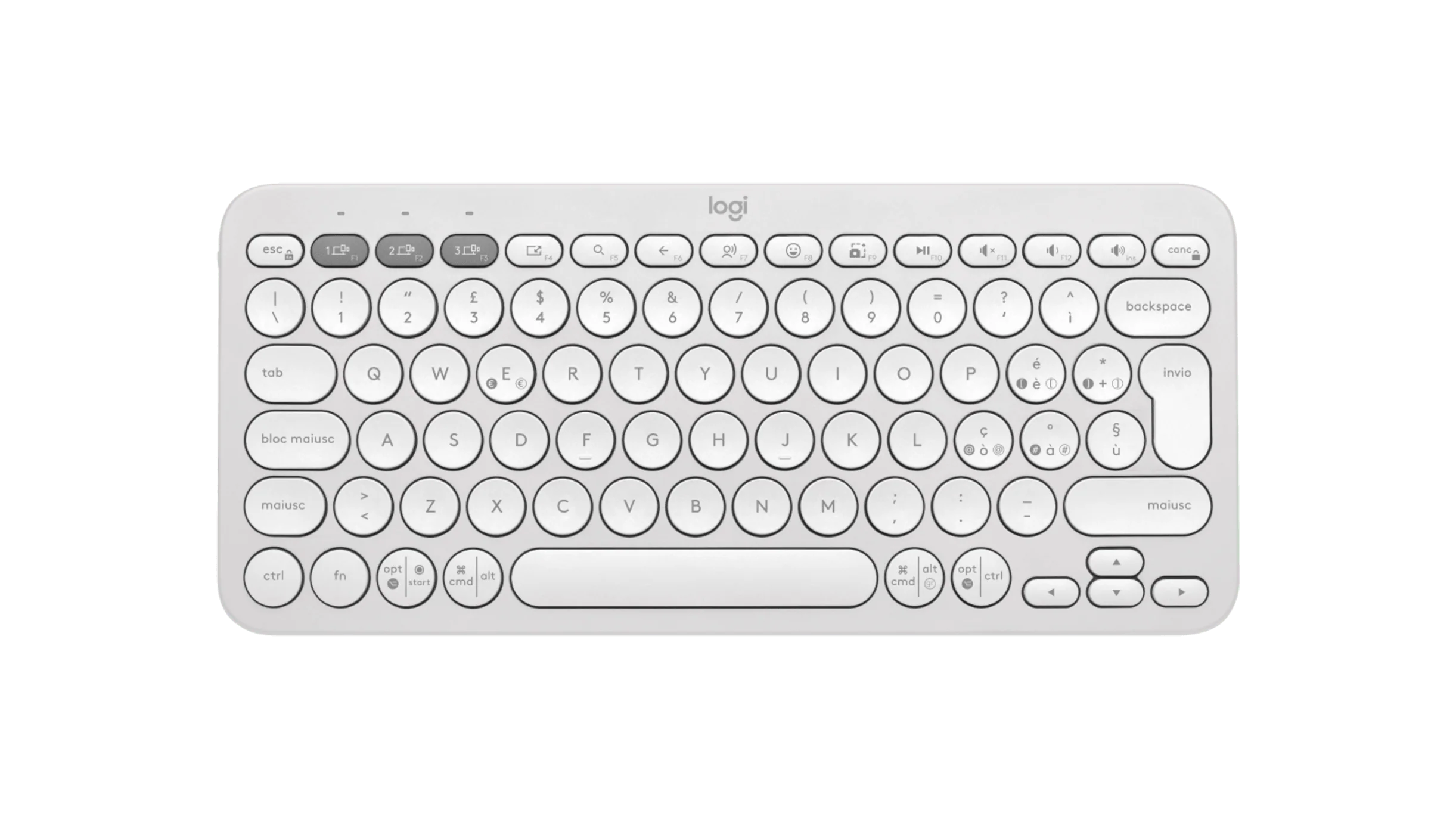 Teclado inalámbrico Pebble Keys 2 K380s de Logitech - Blanco