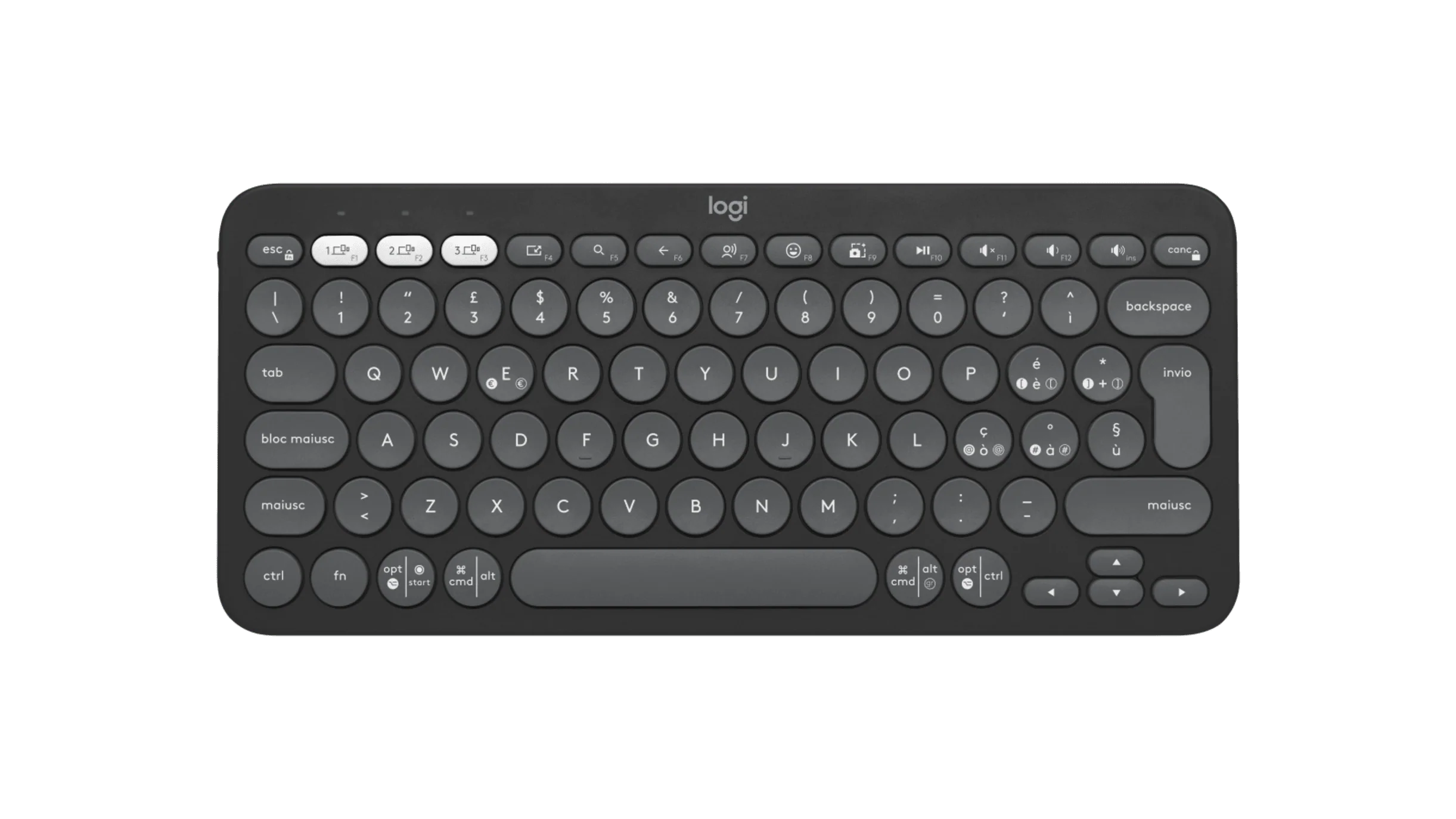Teclado inalámbrico Pebble Keys 2 K380s de Logitech - Grafito
