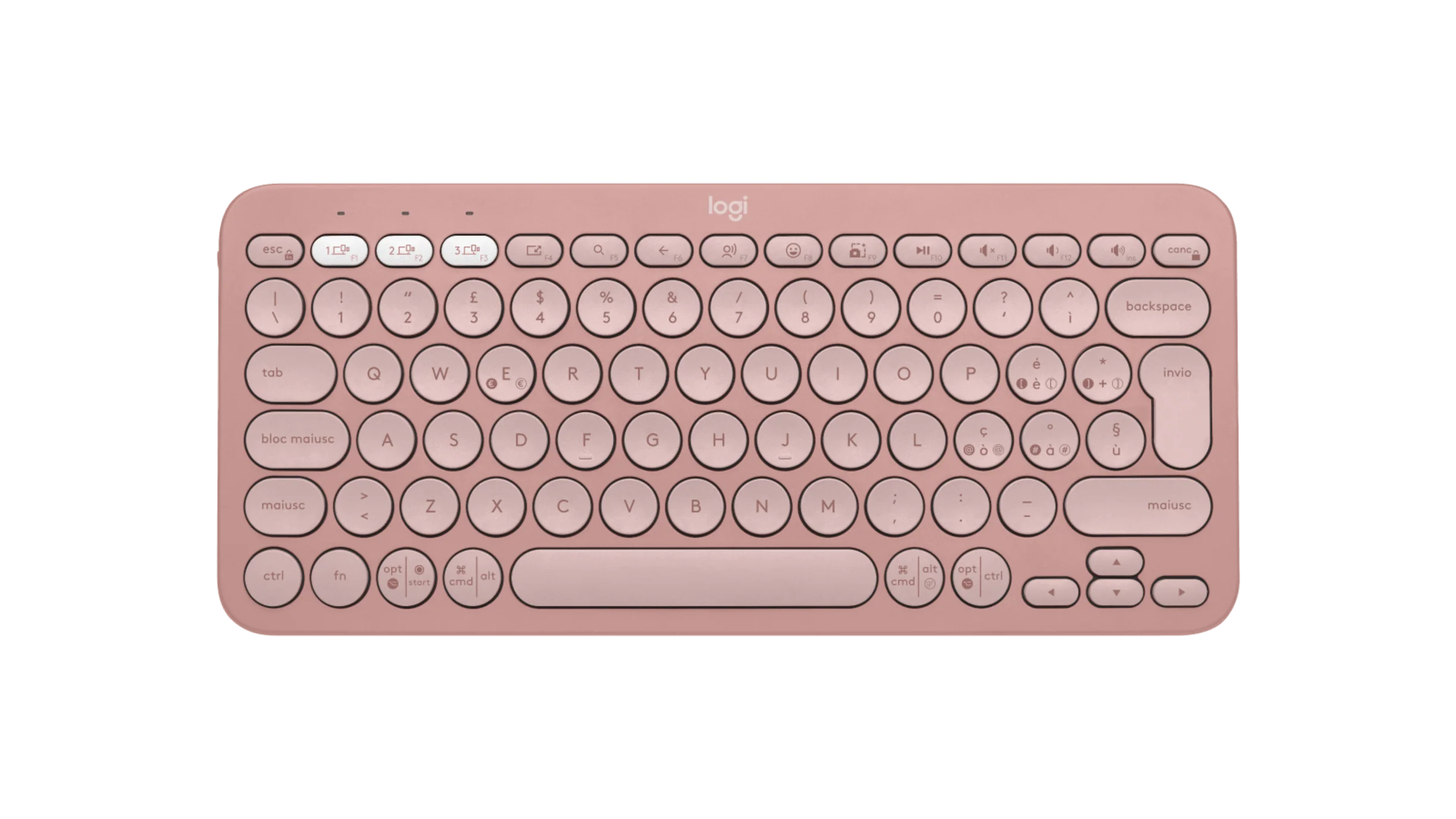 Teclado inalámbrico Pebble Keys 2 K380s de Logitech - Rosa